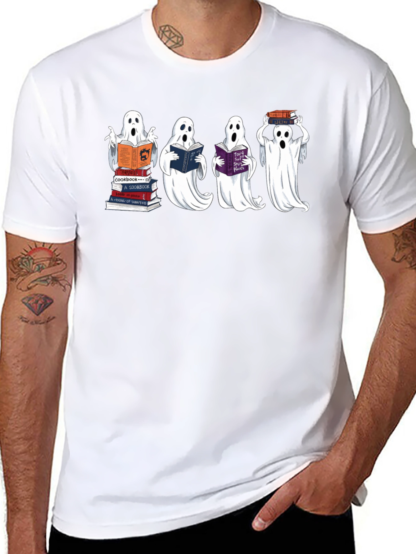 Bookish Ghosts Black T-Shirt