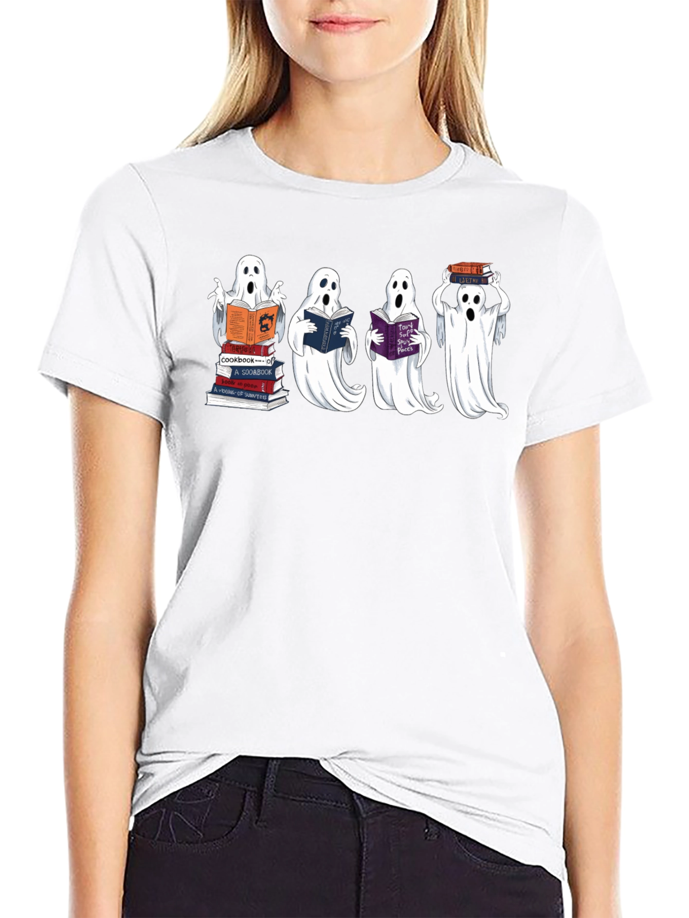Bookish Ghosts Black T-Shirt