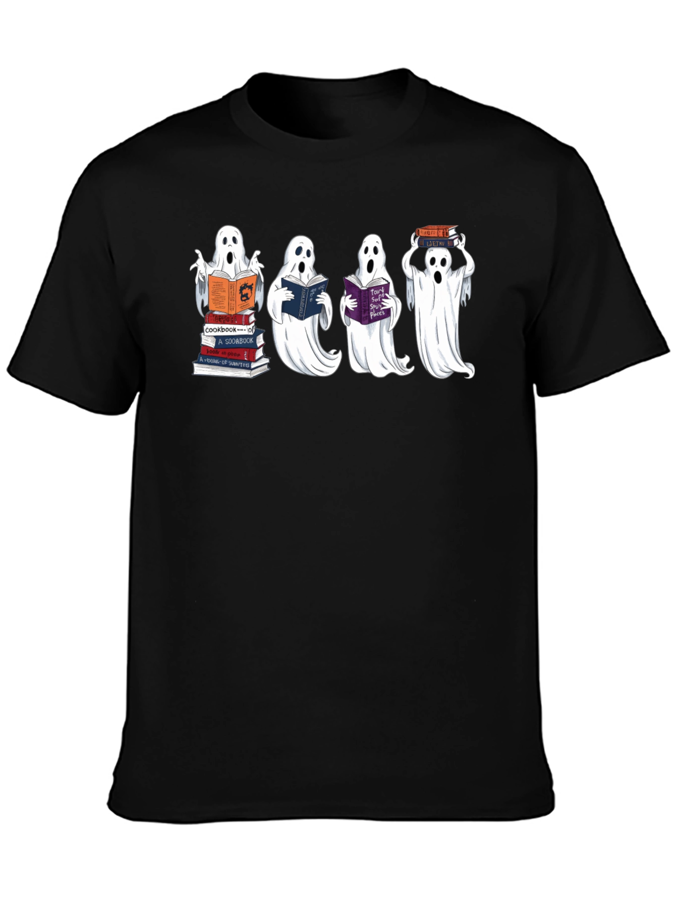 Bookish Ghosts Black T-Shirt