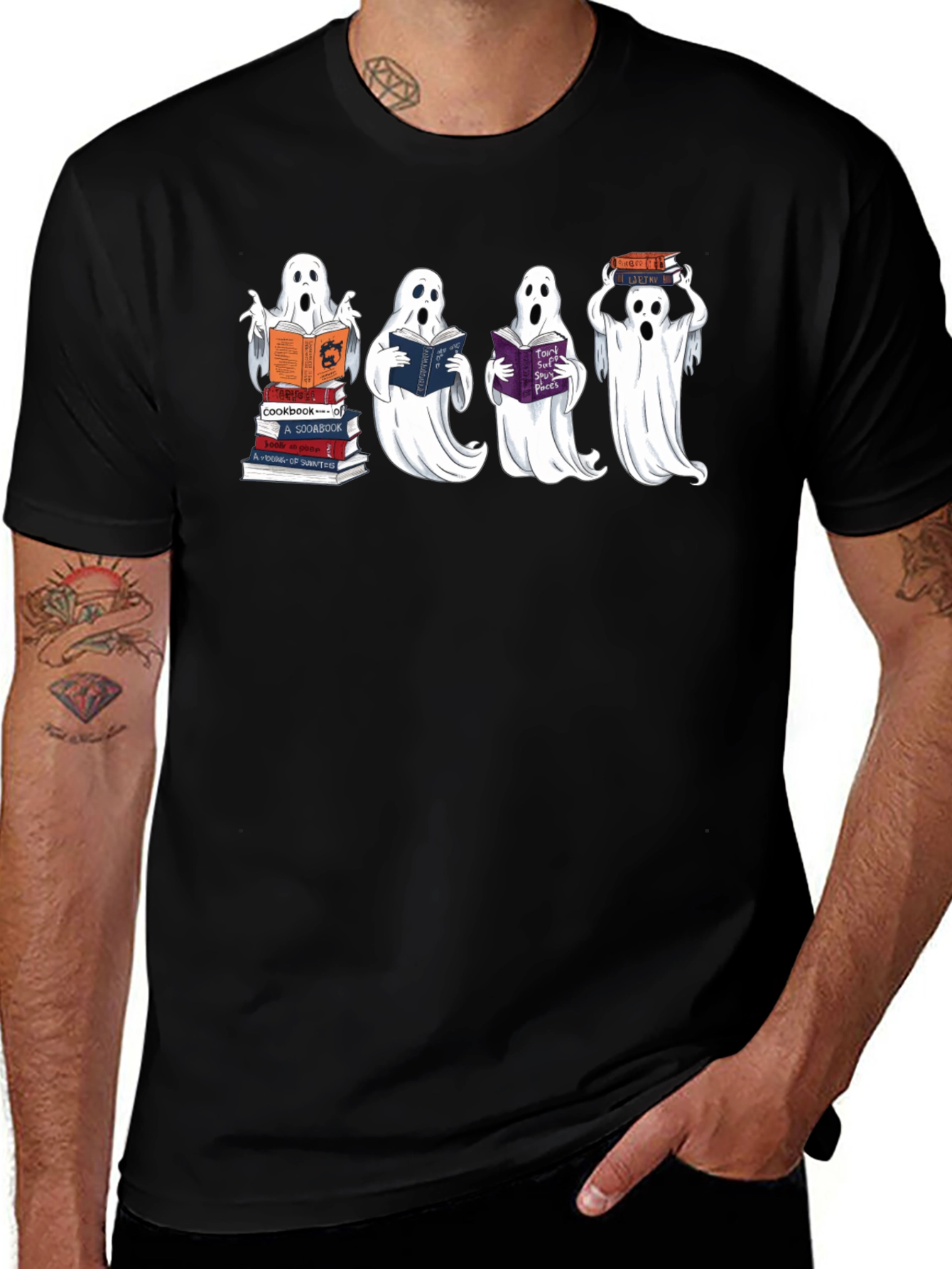 Bookish Ghosts Black T-Shirt