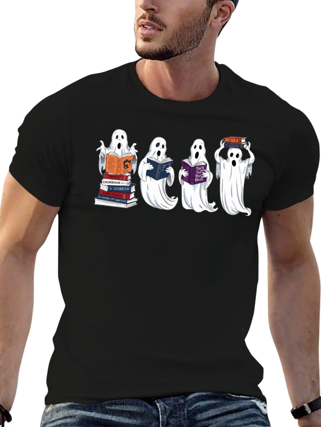 Bookish Ghosts Black T-Shirt