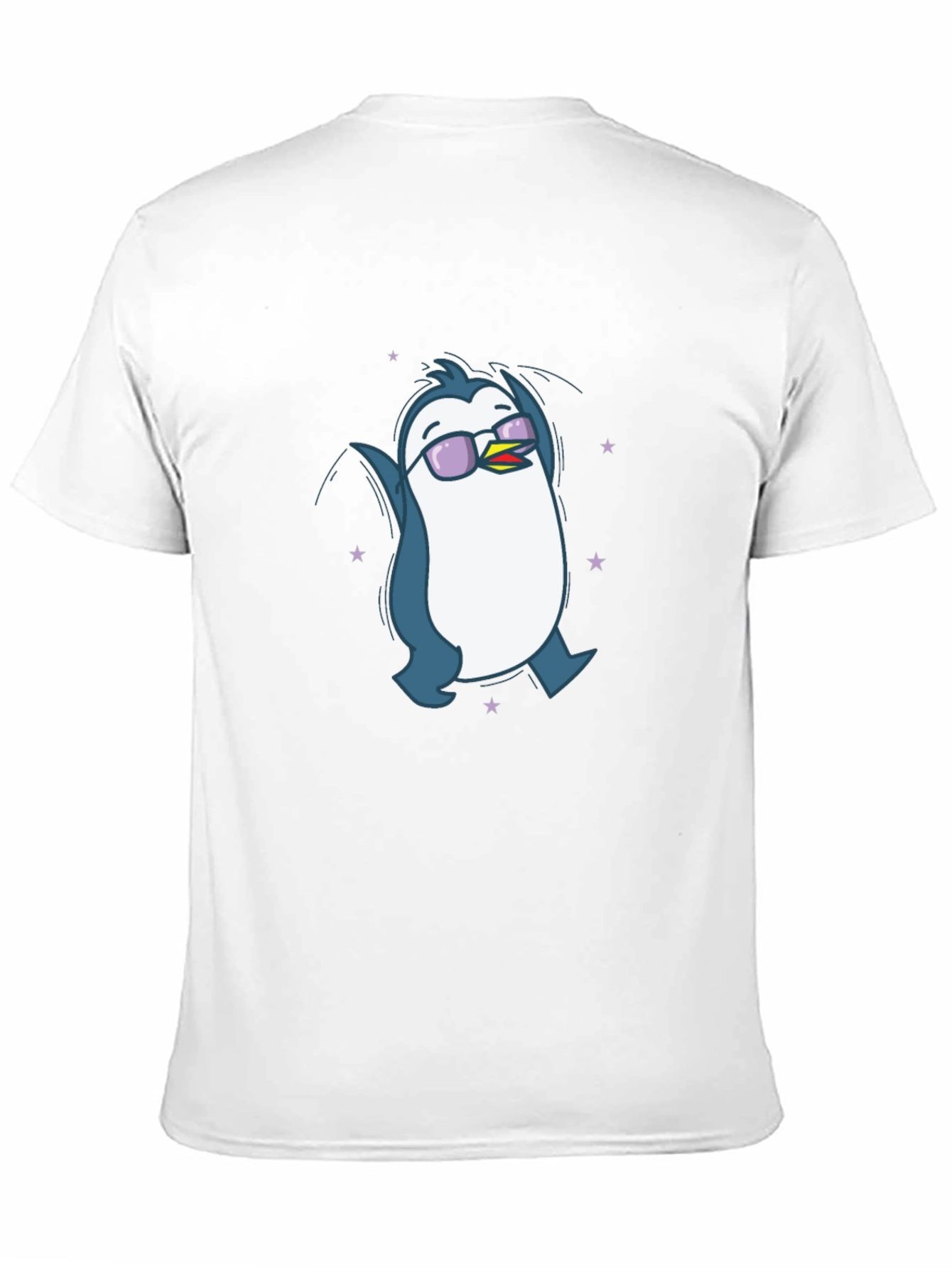Cool Penguin Graphic Tee - Black Cotton Blend