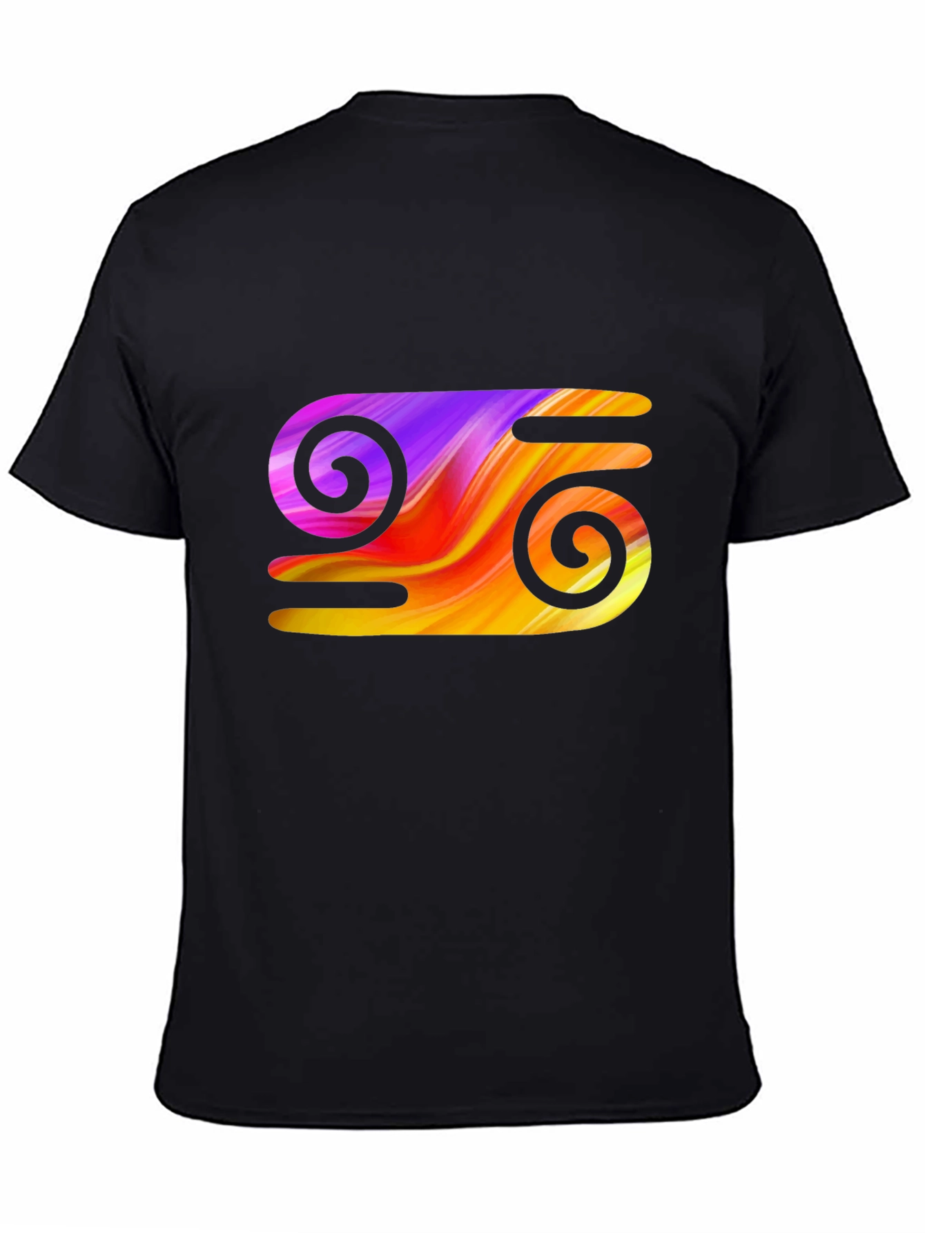 Abstract Swirl Graphic Tee - Stylish Black T-Shirt