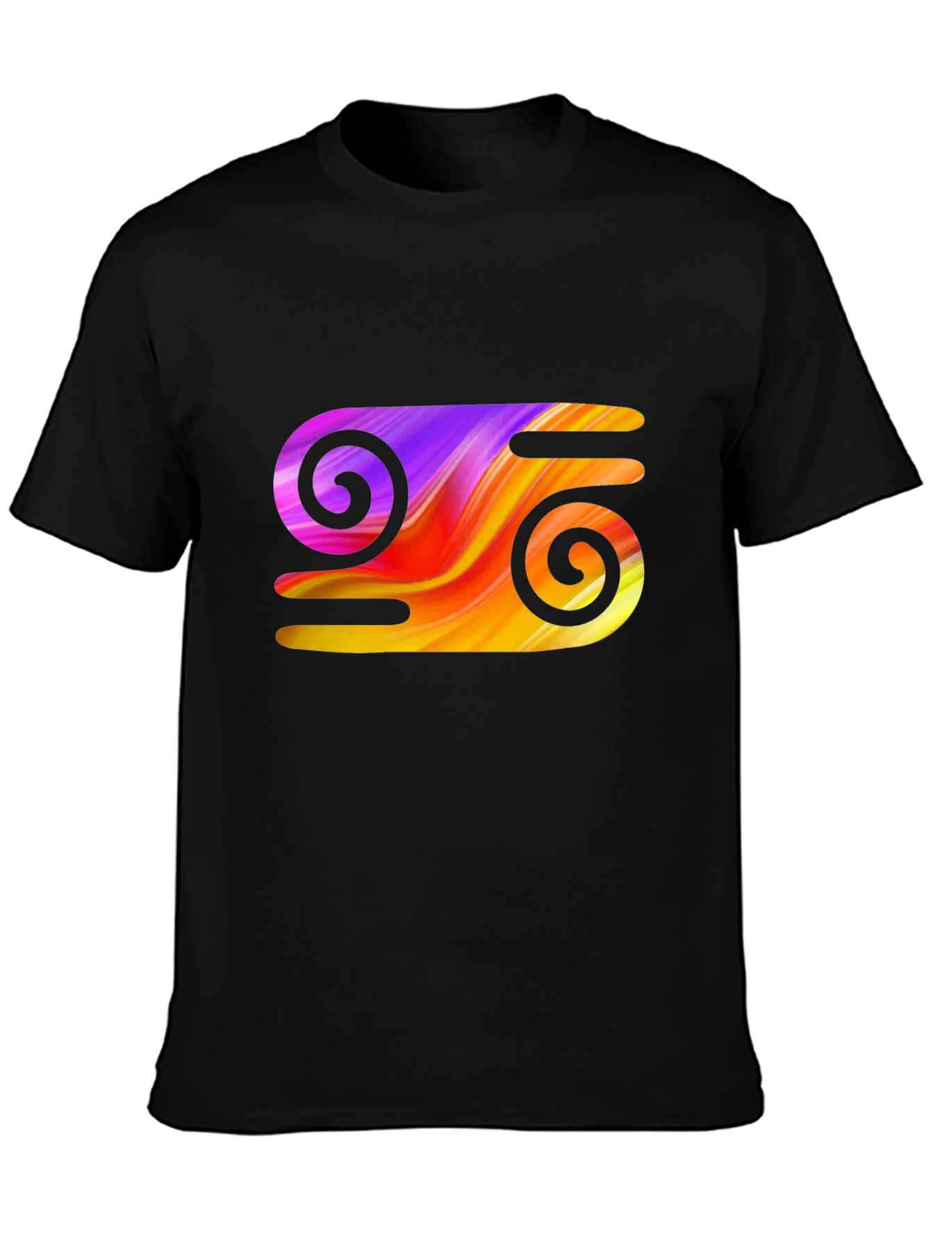 Abstract Swirl Graphic Tee - Stylish Black T-Shirt