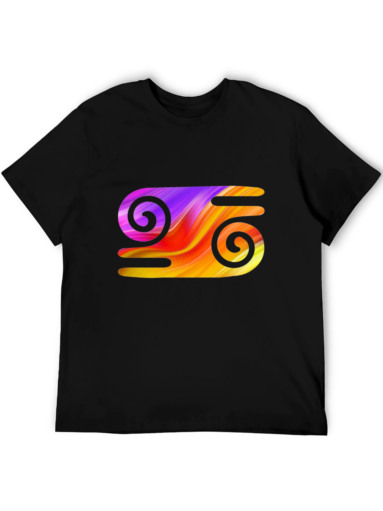 Abstract Swirl Graphic Tee - Stylish Black T-Shirt
