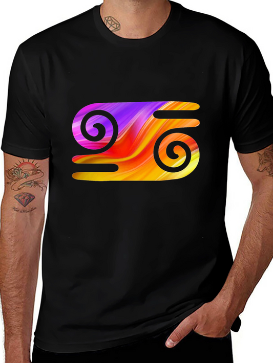 Abstract Swirl Graphic Tee - Stylish Black T-Shirt
