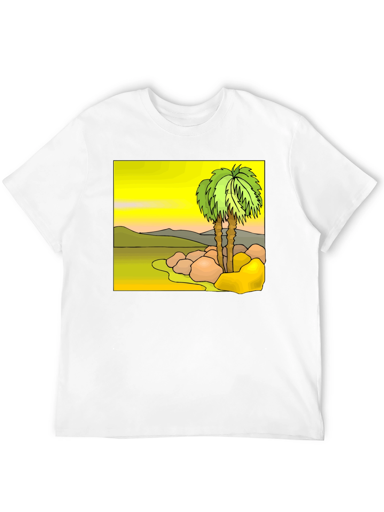 Tropical Palm Tree Graphic Tee - Island Vibes