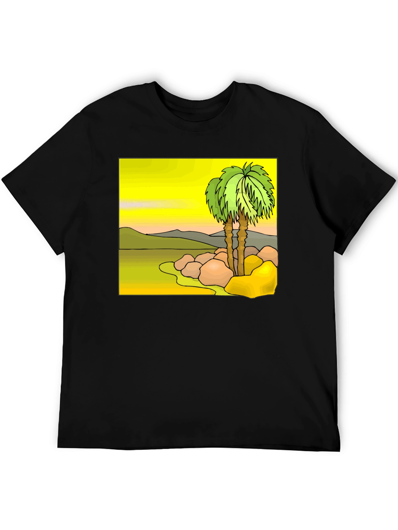 Tropical Palm Tree Graphic Tee - Island Vibes