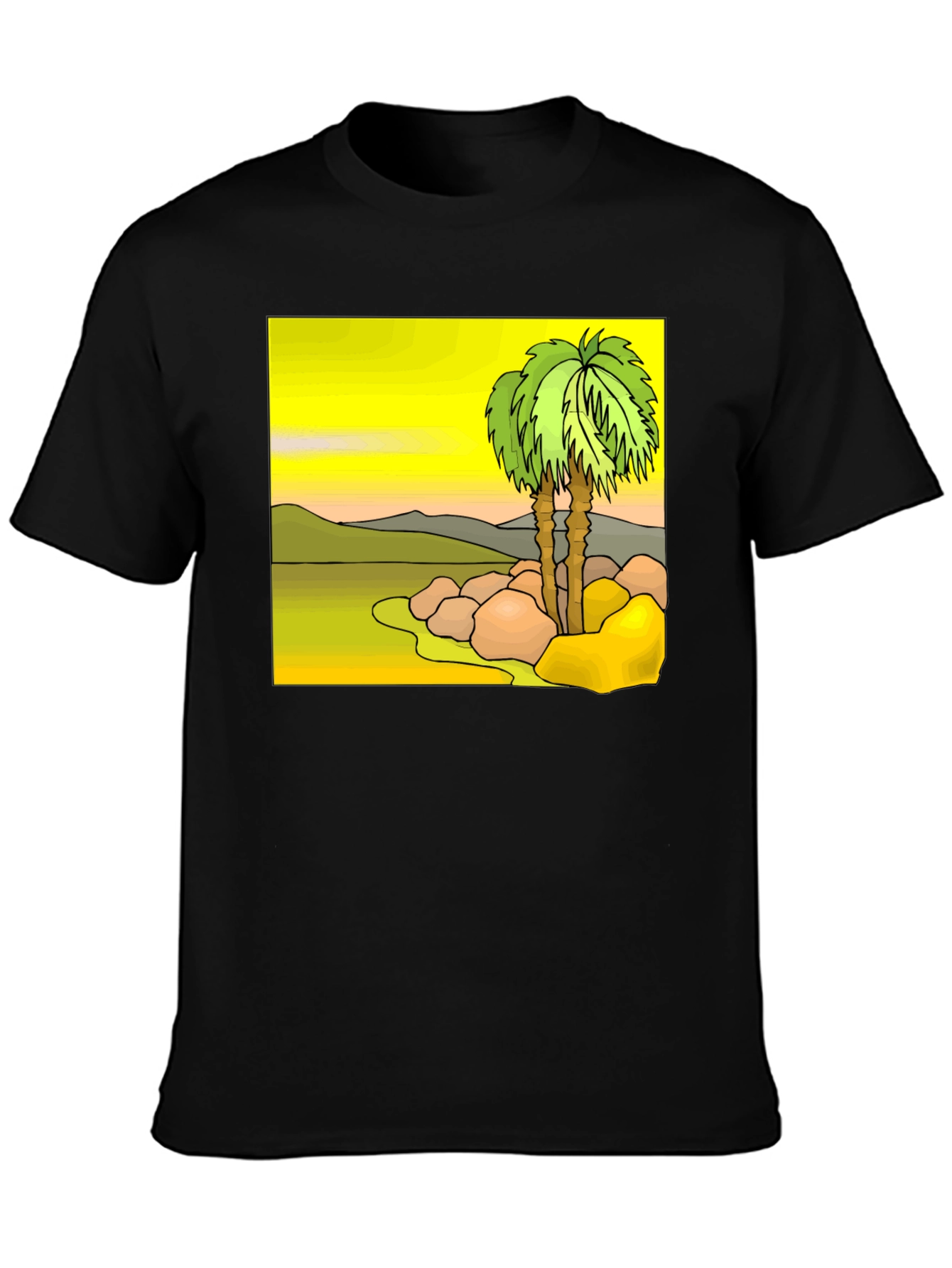 Tropical Palm Tree Graphic Tee - Island Vibes