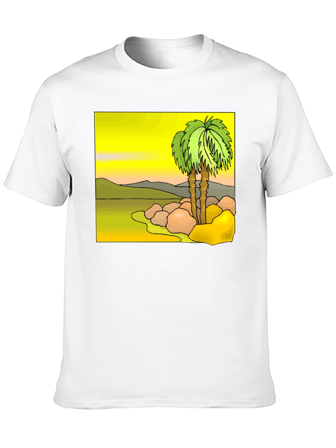Tropical Palm Tree Graphic Tee - Island Vibes