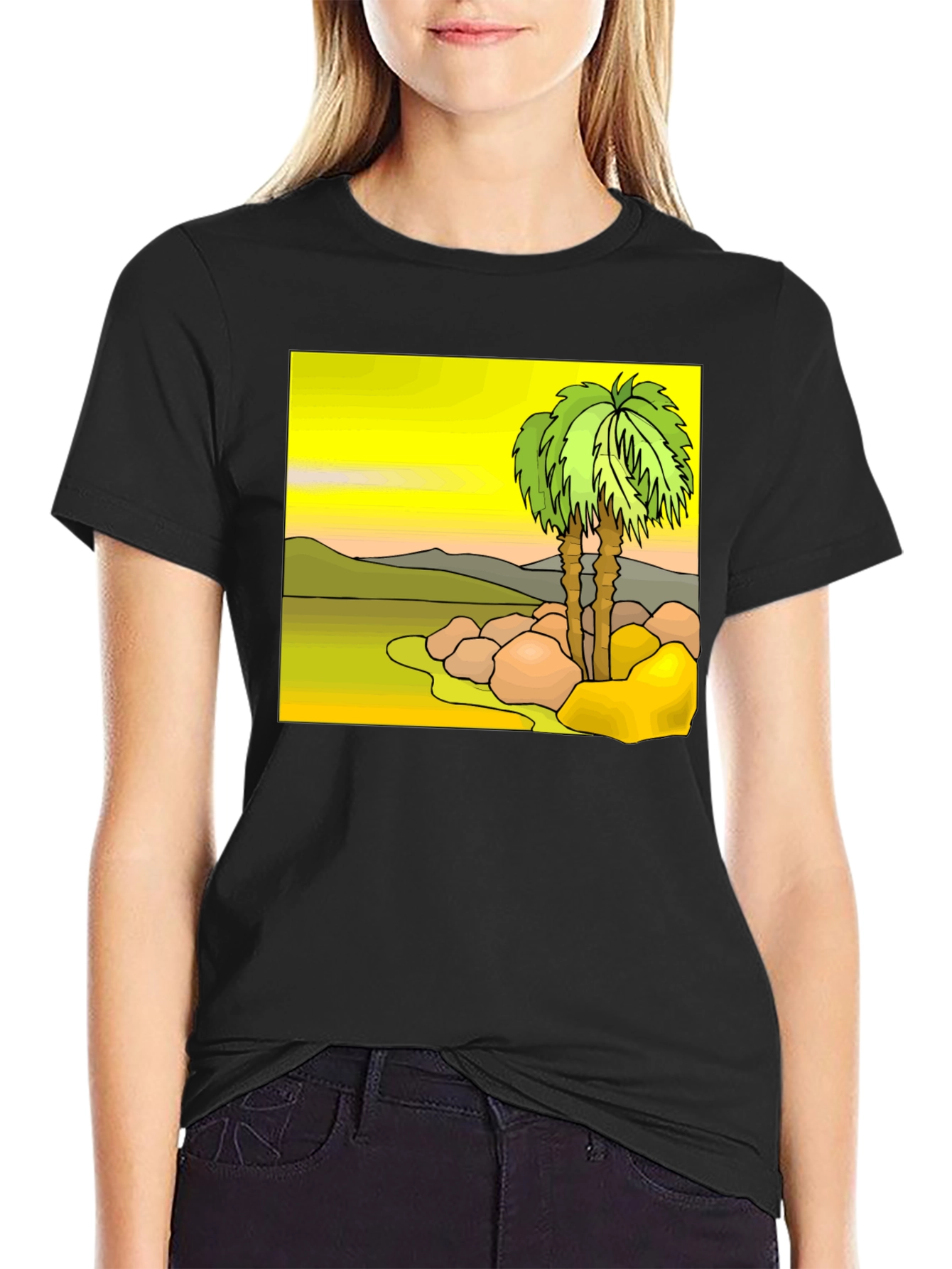 Tropical Palm Tree Graphic Tee - Island Vibes