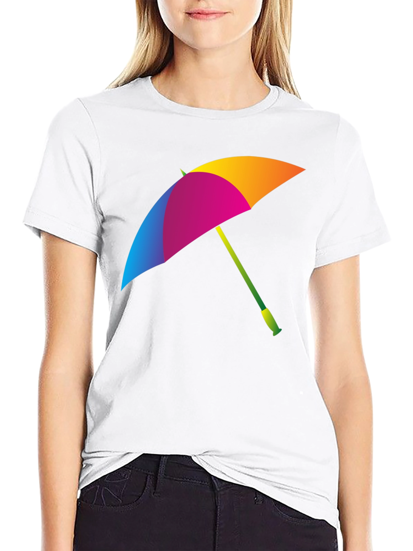 Colorful Umbrella Graphic T-Shirt