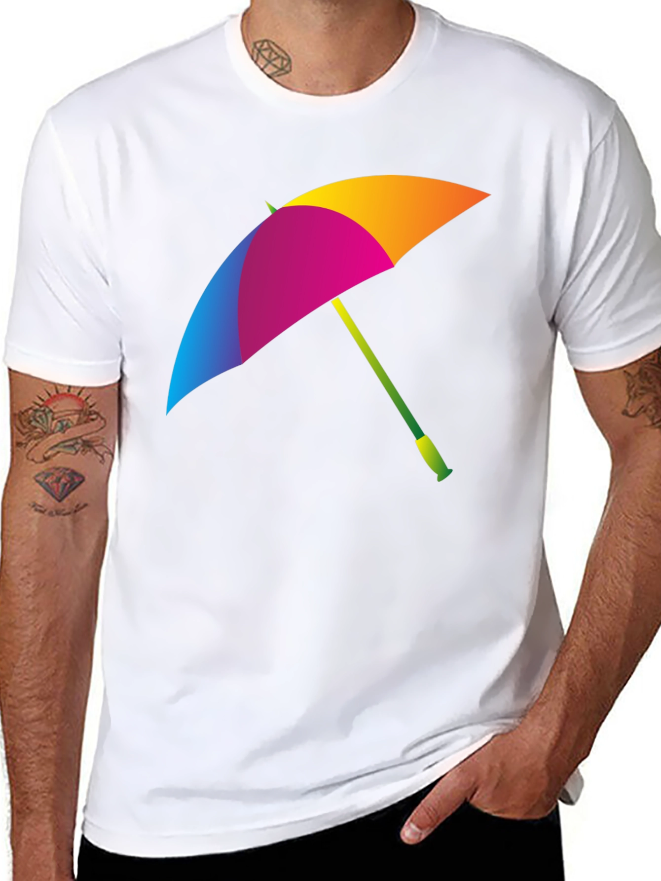 Colorful Umbrella Graphic T-Shirt