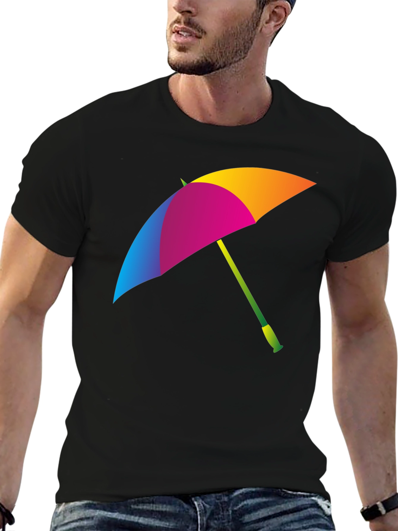 Colorful Umbrella Graphic T-Shirt