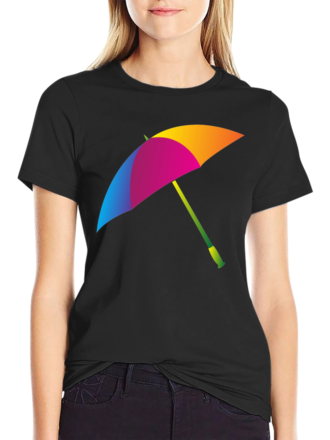 Colorful Umbrella Graphic T-Shirt