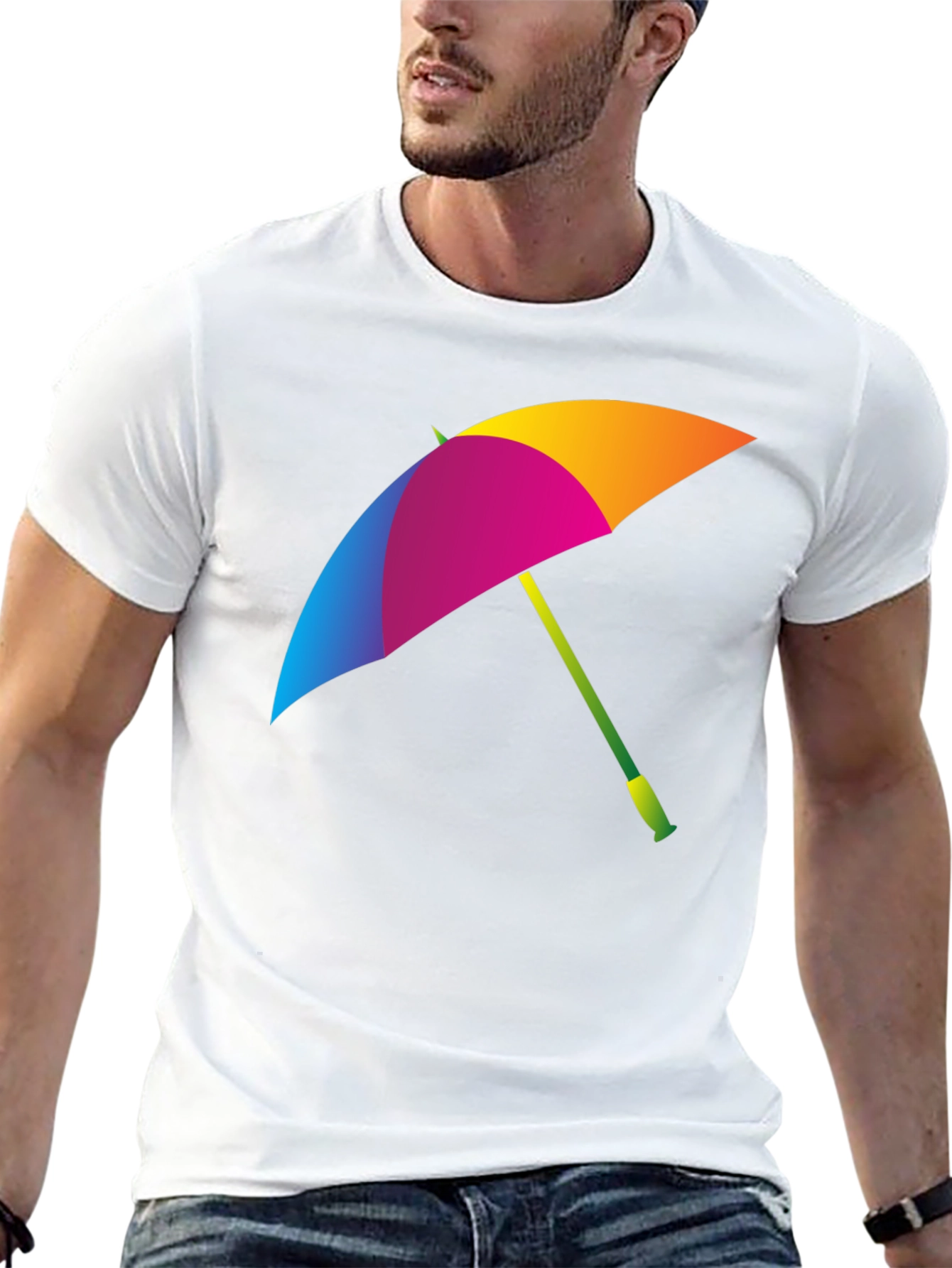 Colorful Umbrella Graphic T-Shirt
