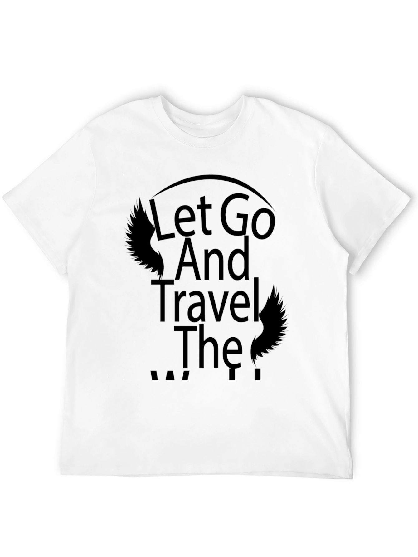 Let Go and Travel Graphic Black T-Shirt