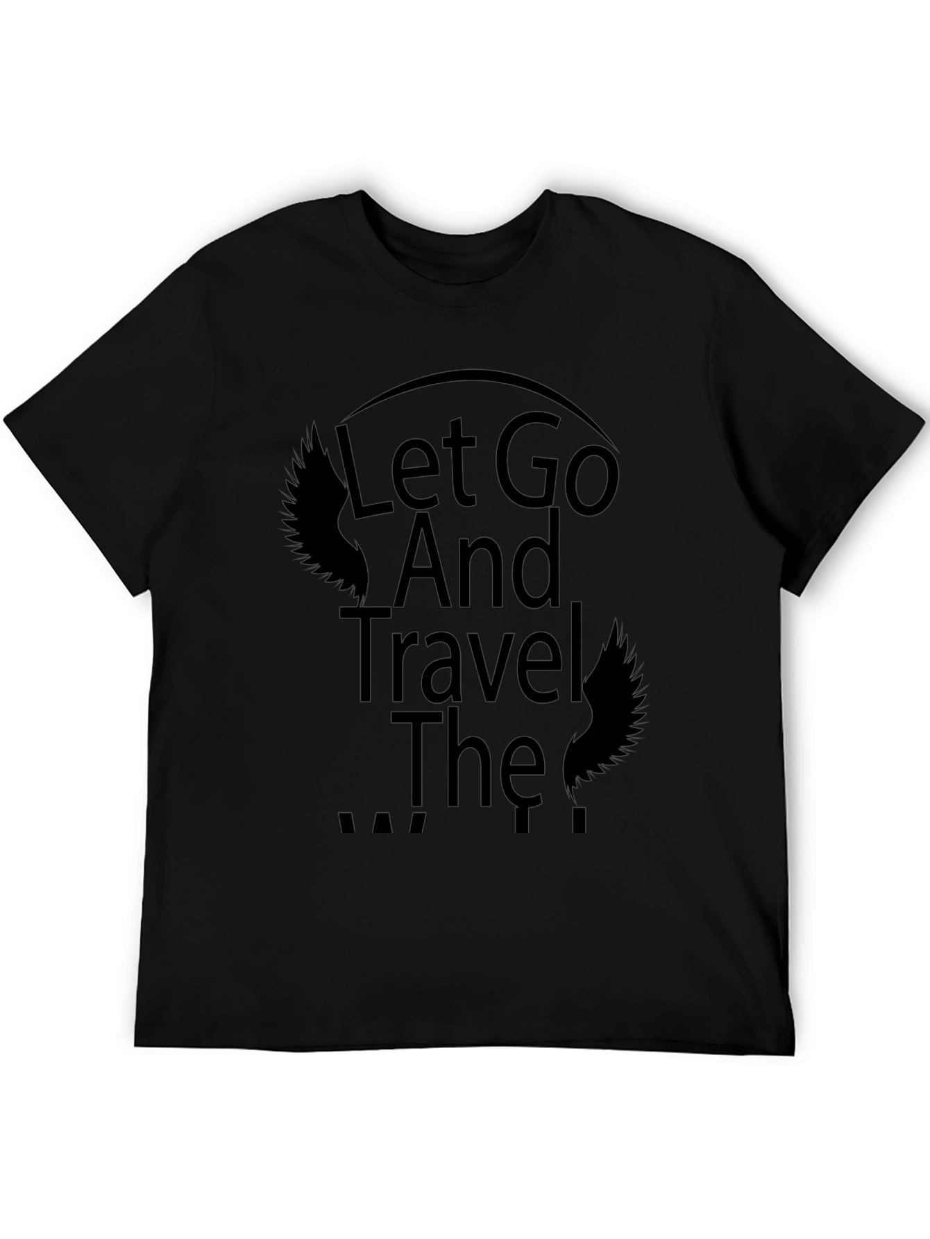 Let Go and Travel Graphic Black T-Shirt