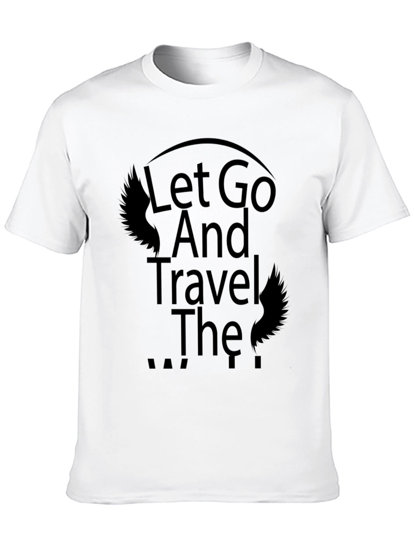 Let Go and Travel Graphic Black T-Shirt