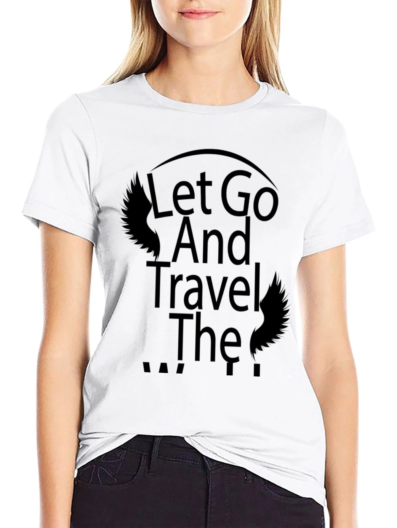 Let Go and Travel Graphic Black T-Shirt