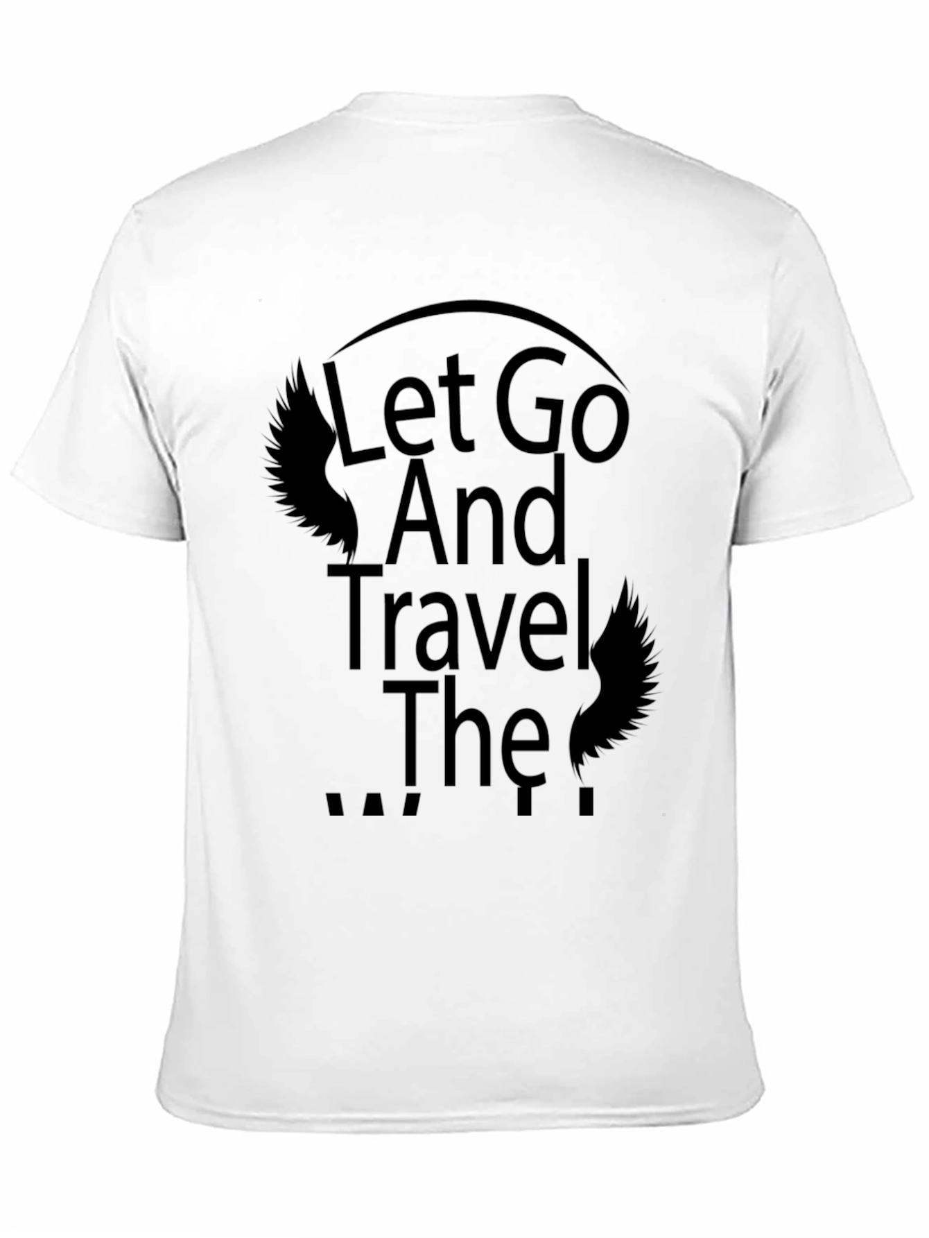 Let Go and Travel Graphic Black T-Shirt