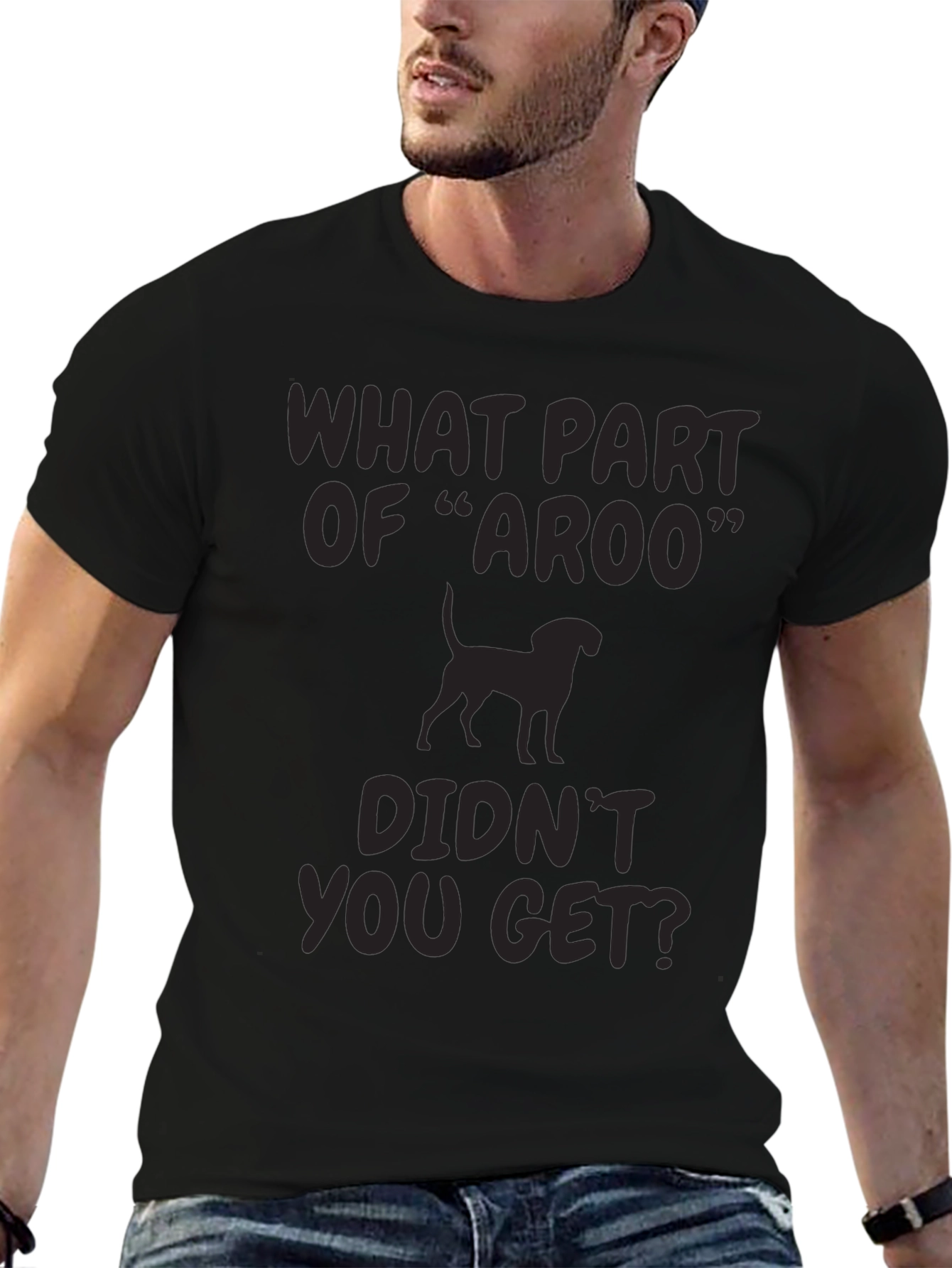 Aroo Dog Graphic Tee - Unisex Black T-Shirt