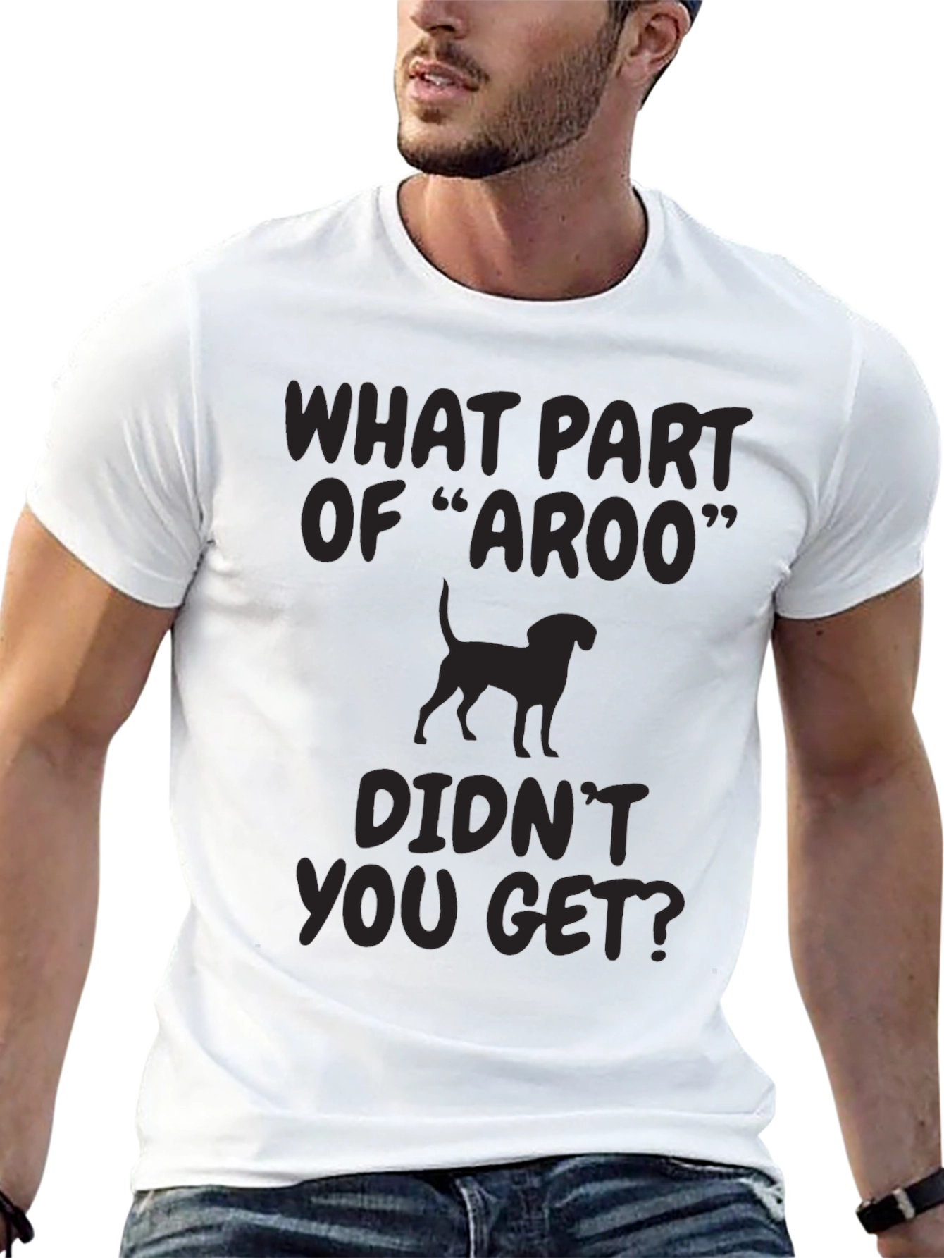 Aroo Dog Graphic Tee - Unisex Black T-Shirt