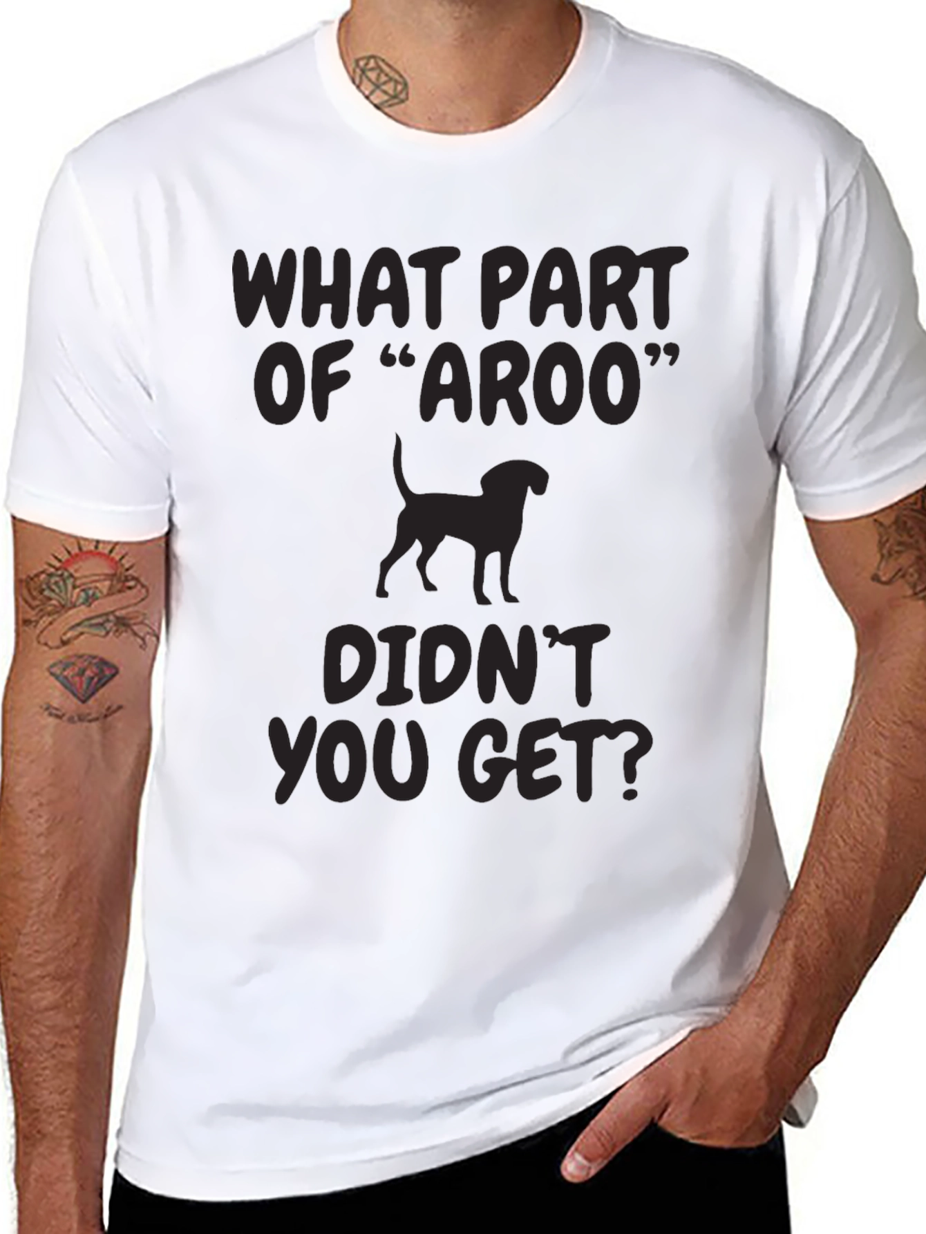 Aroo Dog Graphic Tee - Unisex Black T-Shirt