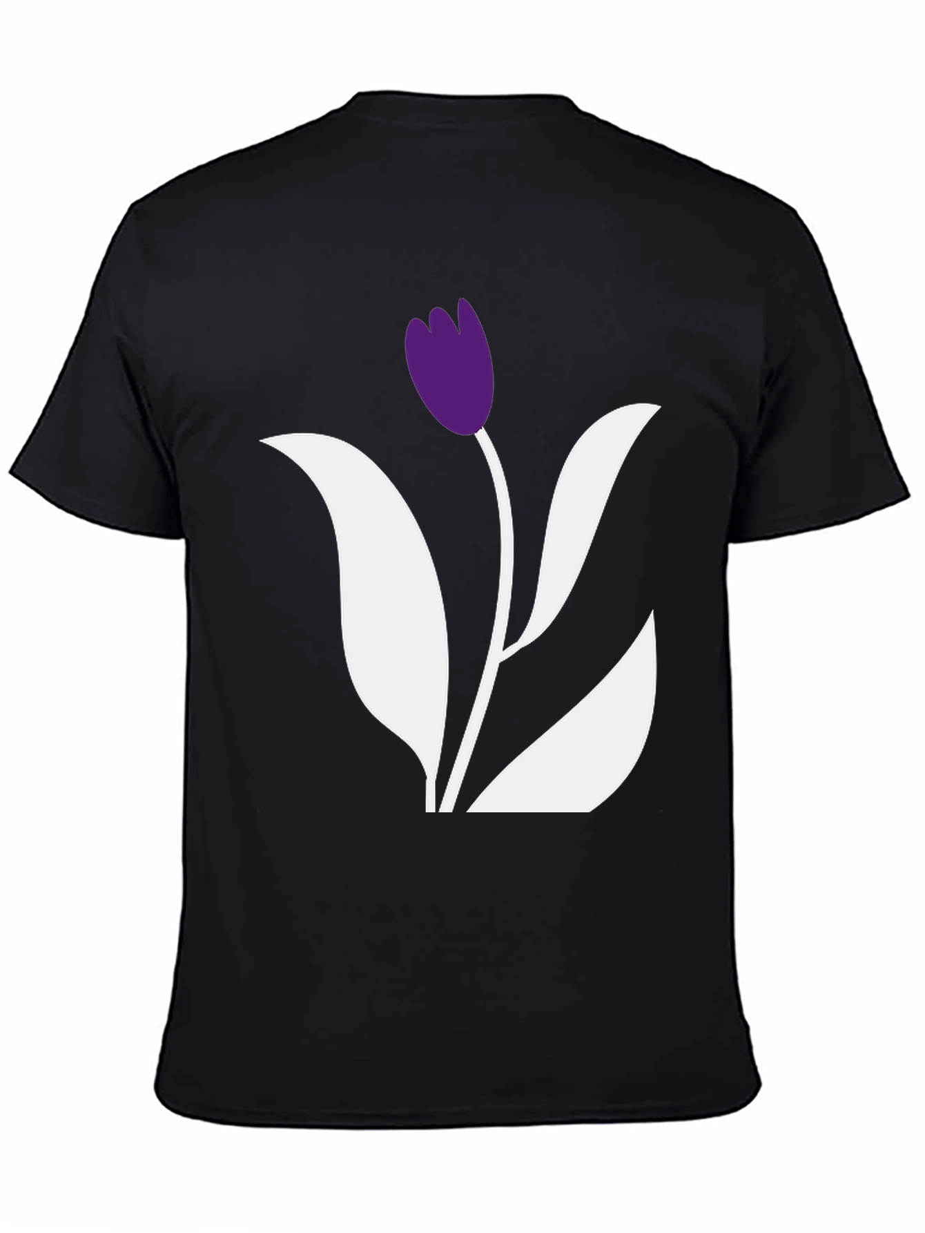 Black Tulip Graphic Tee - Stylish Casual Wear