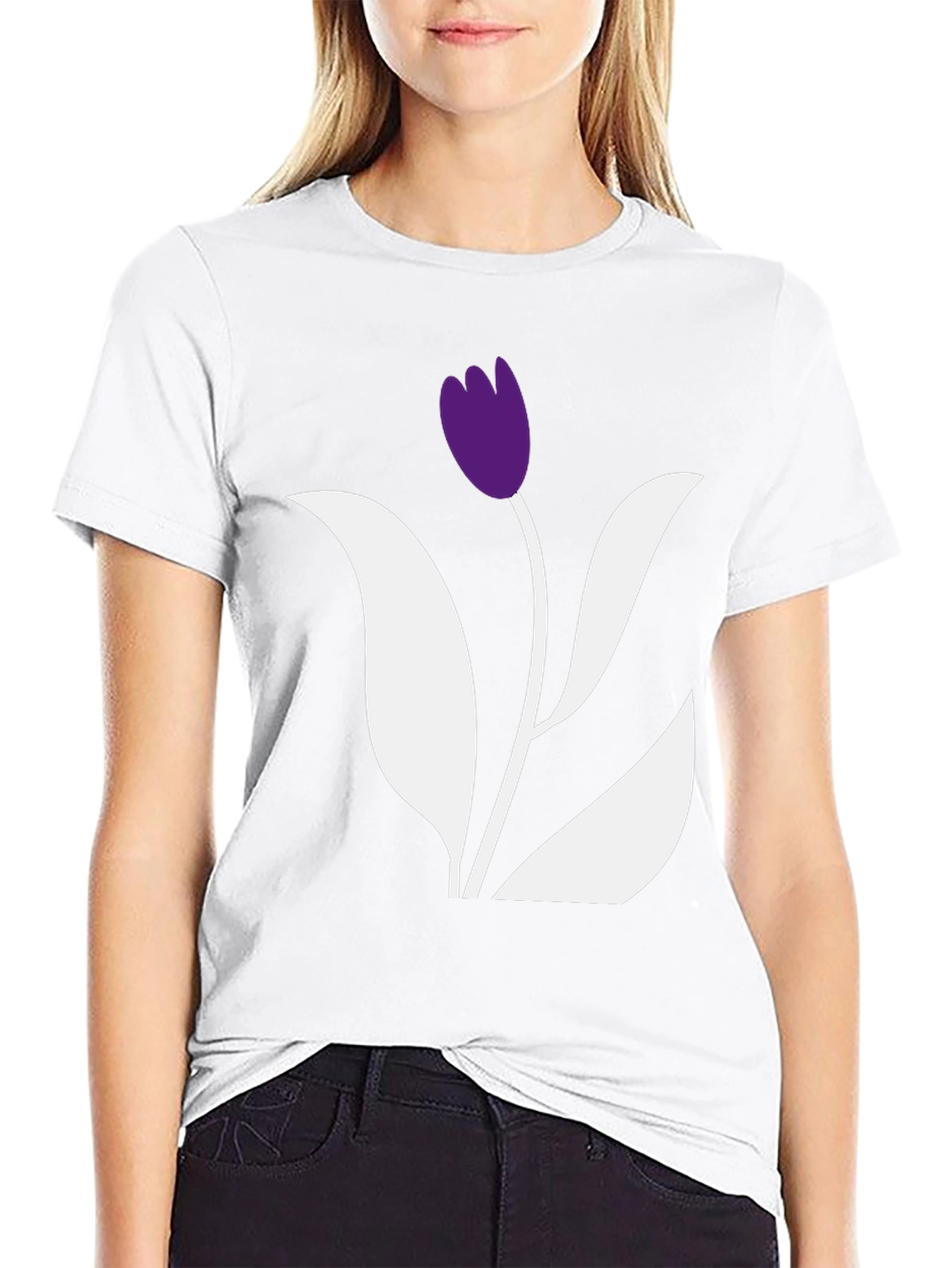 Black Tulip Graphic Tee - Stylish Casual Wear