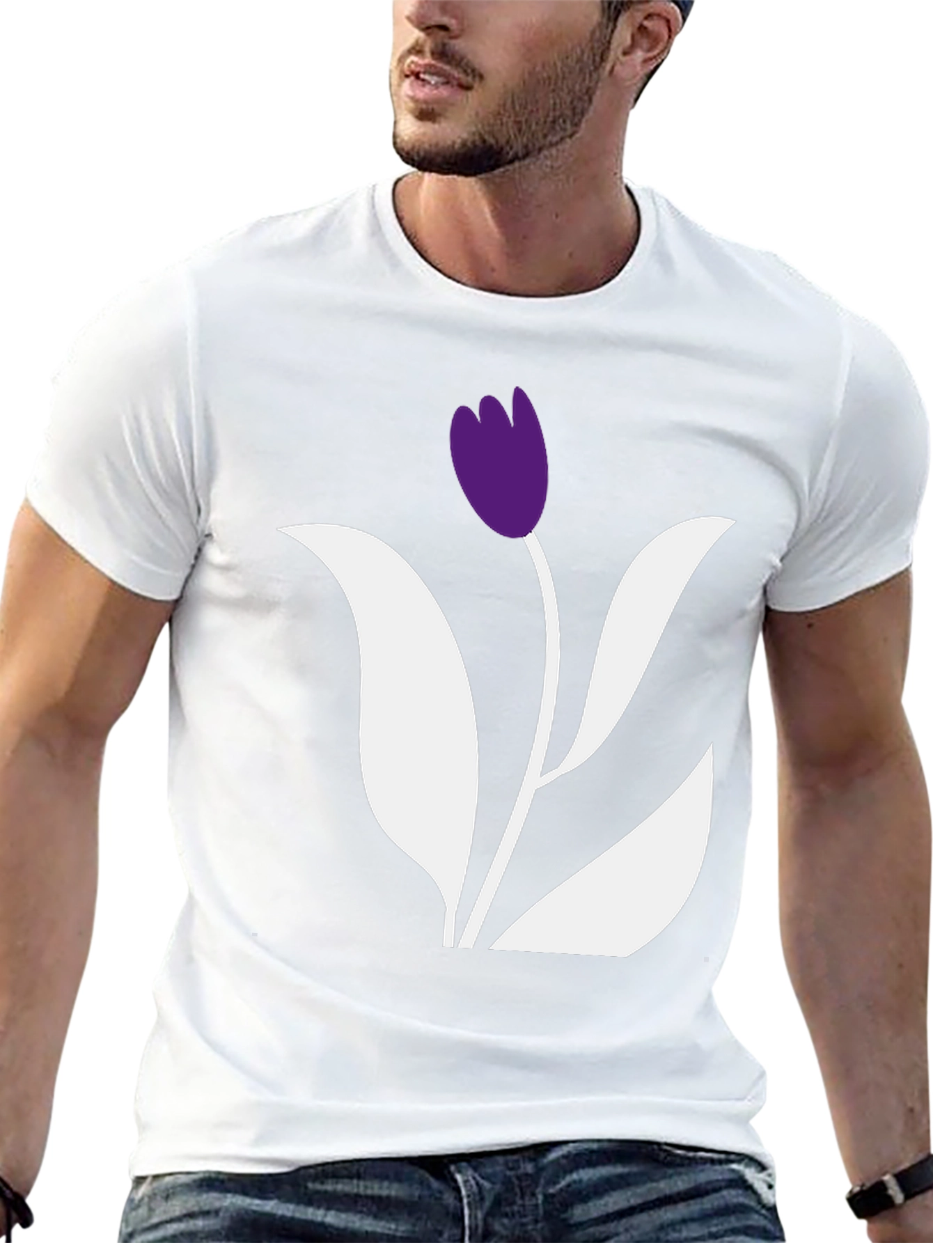 Black Tulip Graphic Tee - Stylish Casual Wear