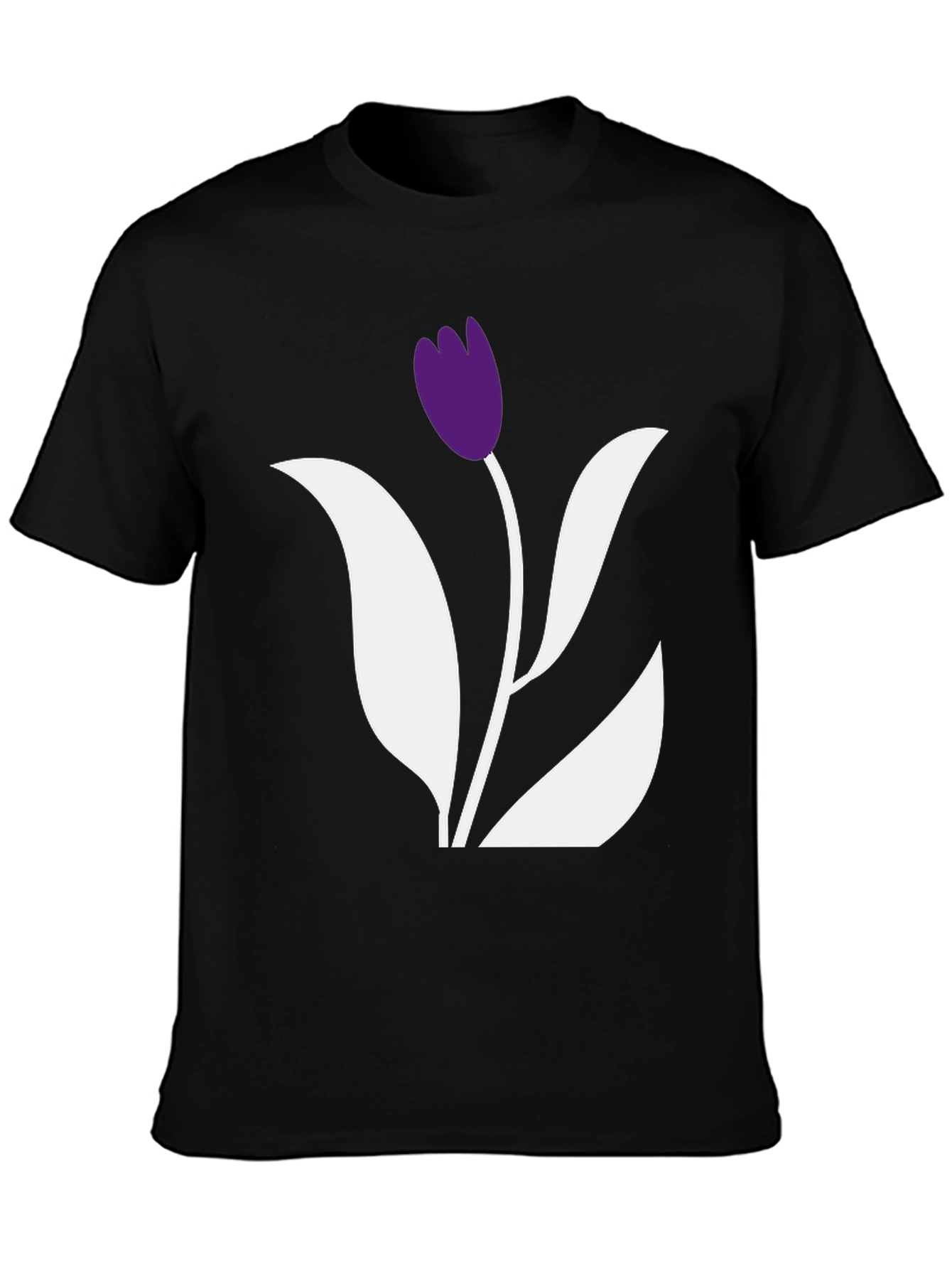 Black Tulip Graphic Tee - Stylish Casual Wear