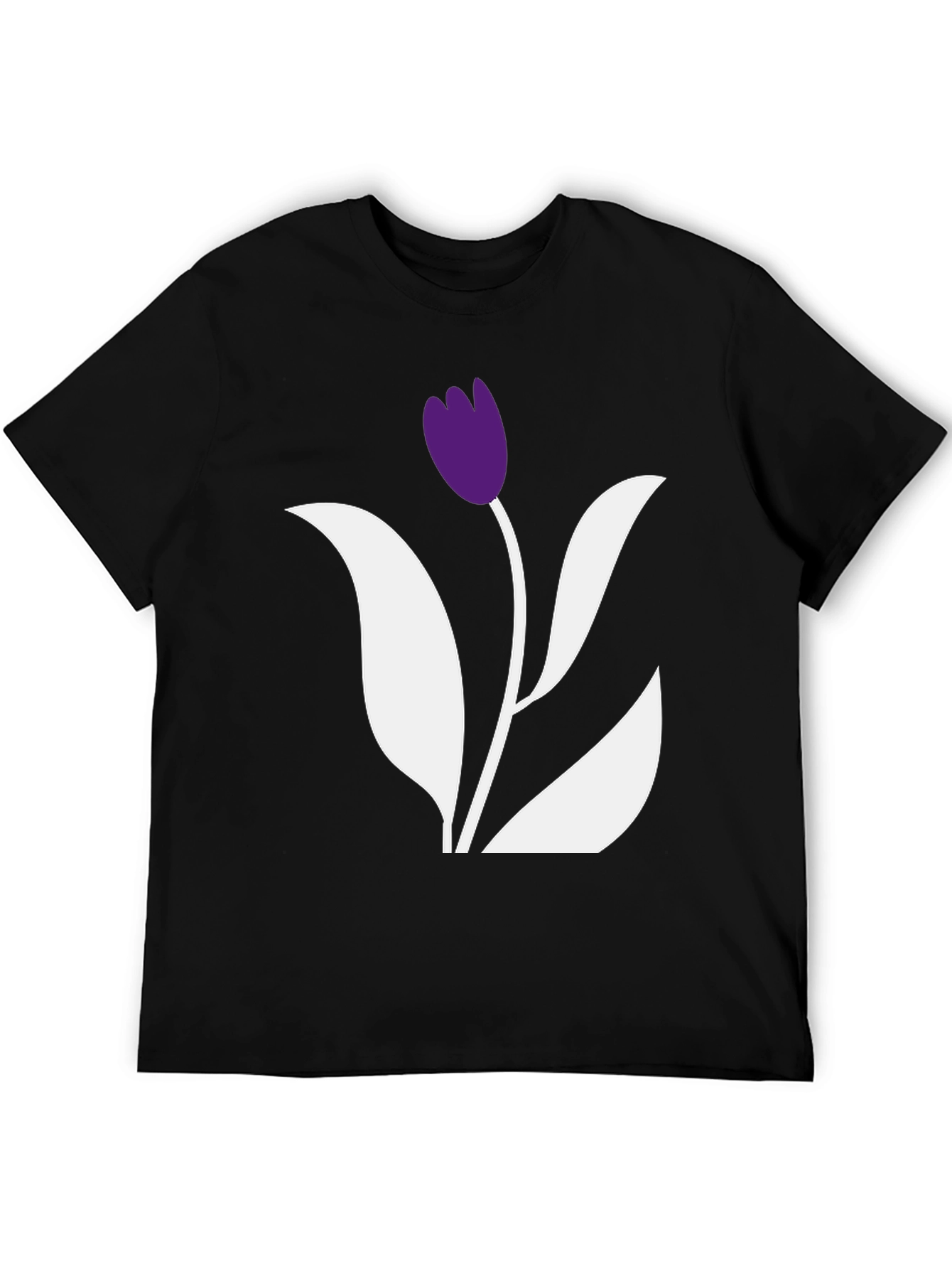 Black Tulip Graphic Tee - Stylish Casual Wear