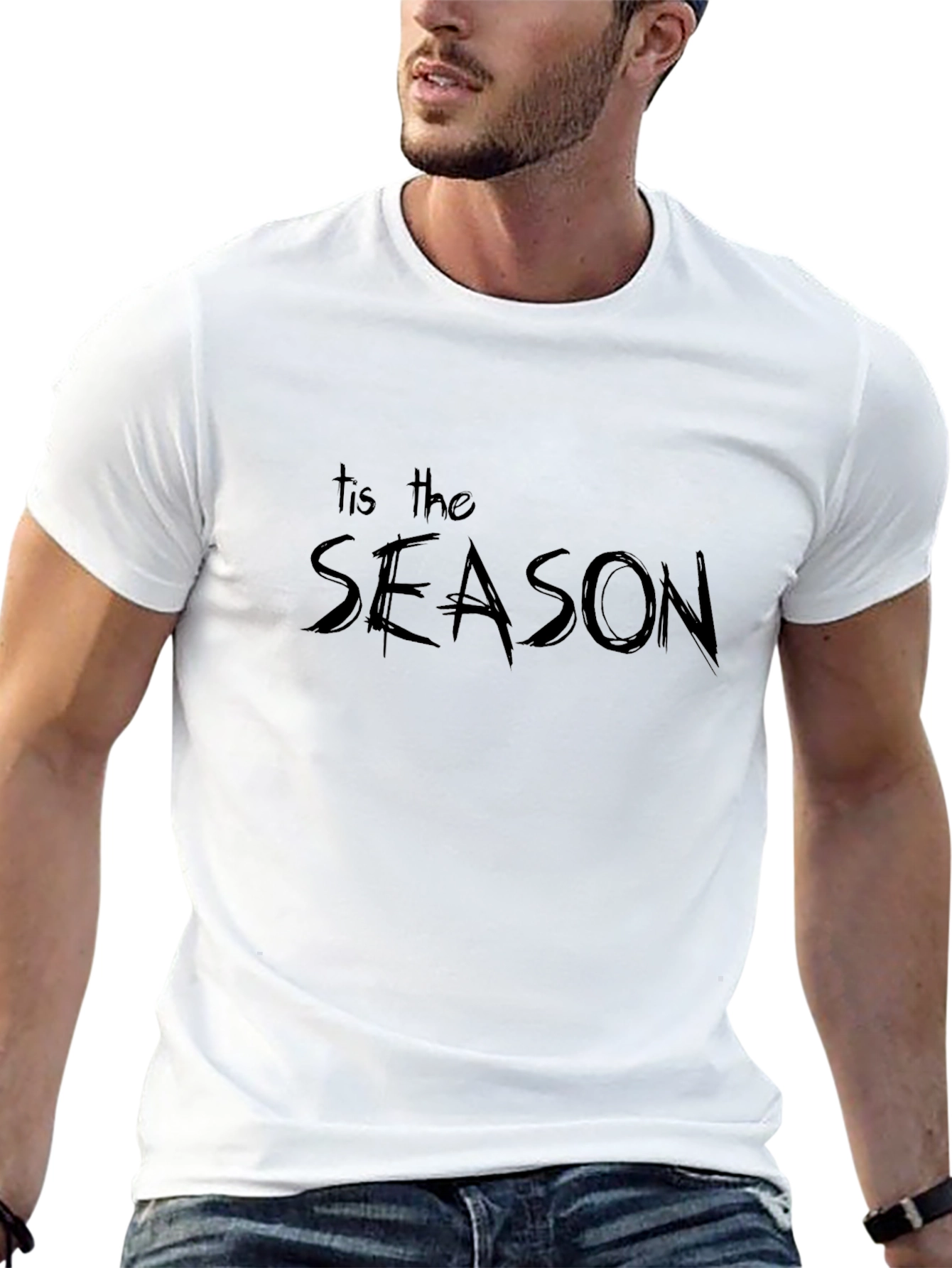 Tis the Season Graphic Tee - Black Holiday Shirt