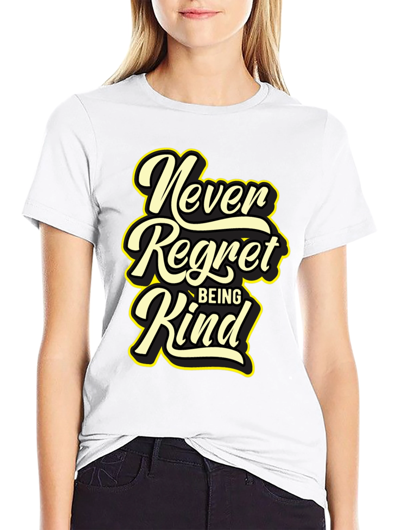 Never Regret Being Kind Black T-Shirt