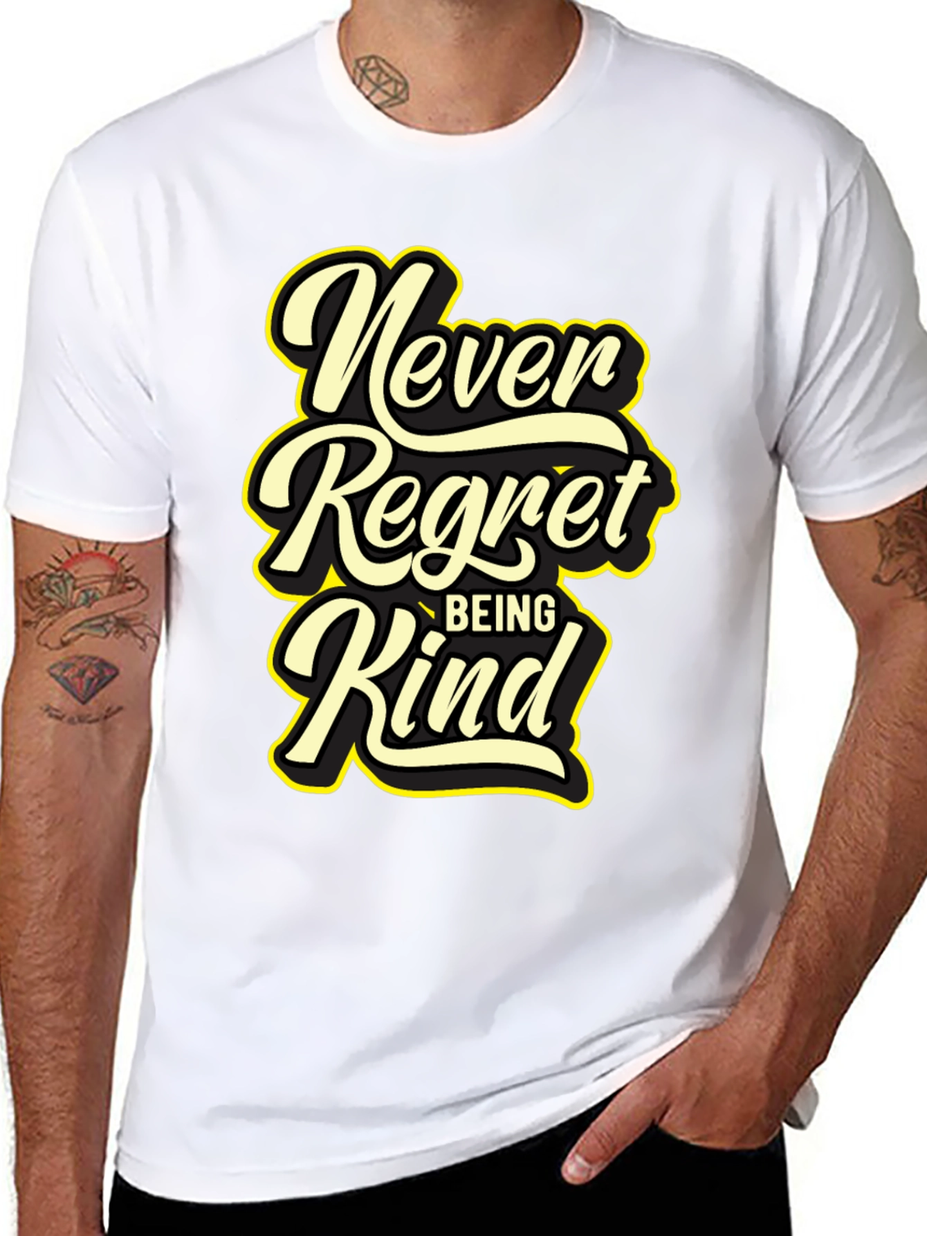 Never Regret Being Kind Black T-Shirt