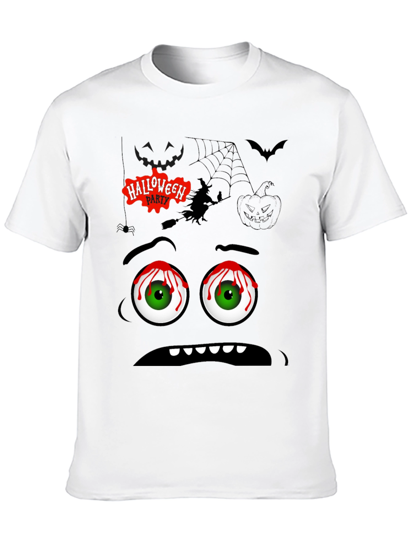 Halloween Graphic Tee - Spooky Cartoon Face