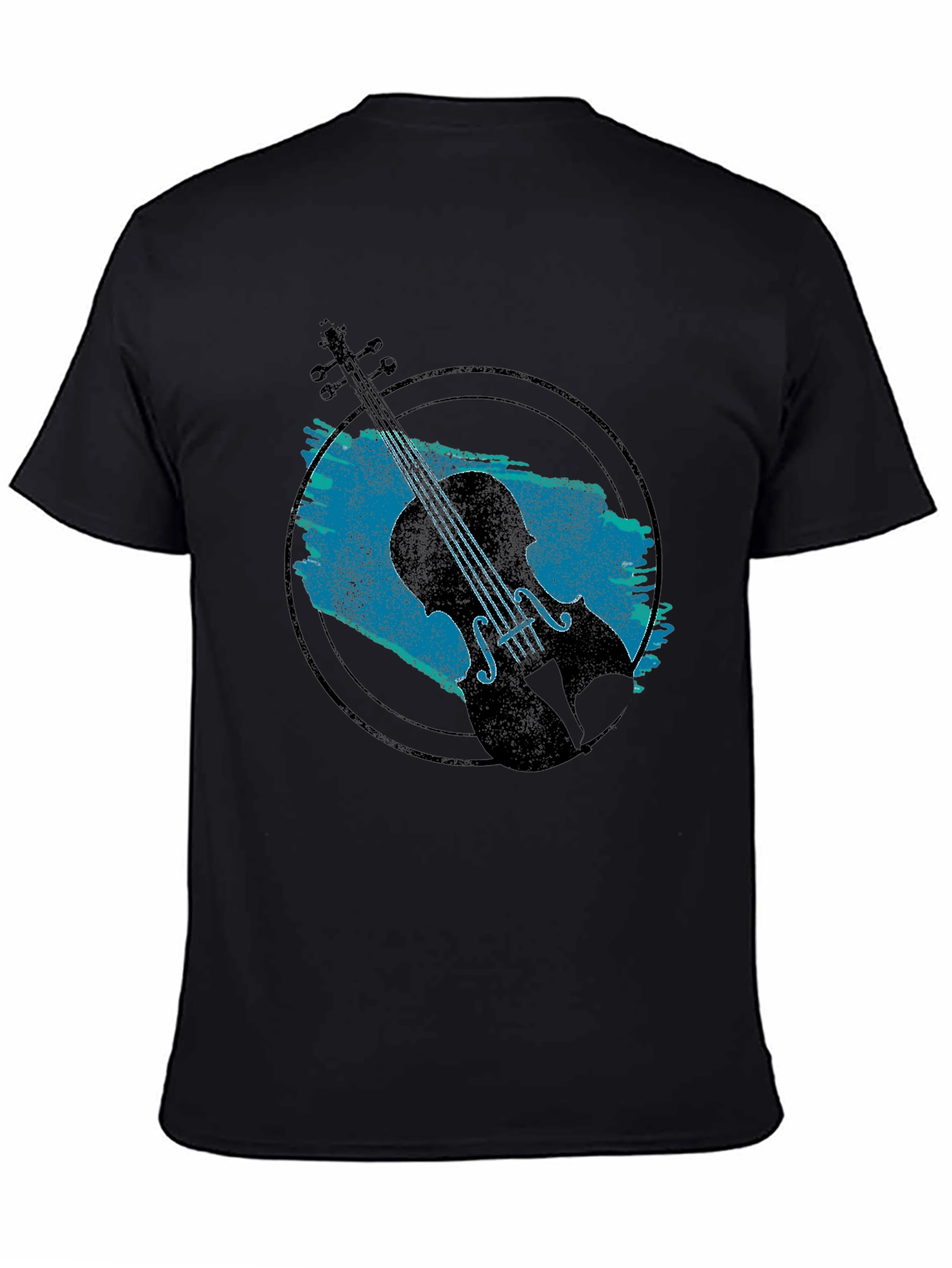Violin Graphic Black T-Shirt