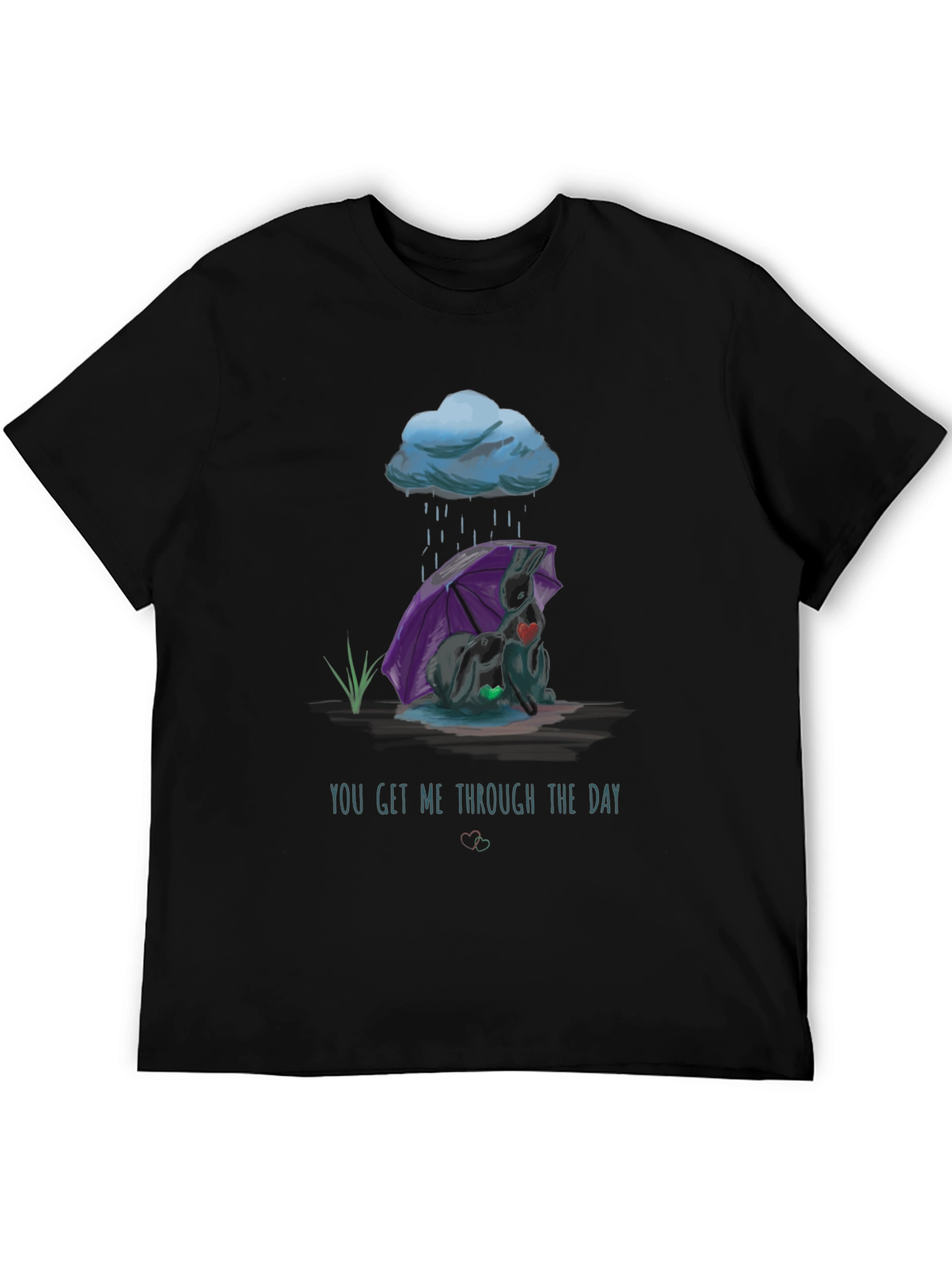 Rainy Day Comfort T-Shirt - Heart Design