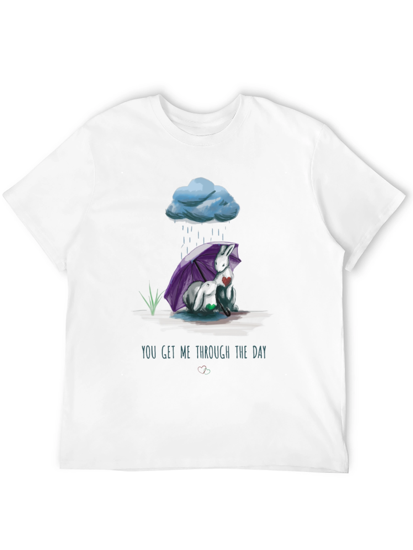 Rainy Day Comfort T-Shirt - Heart Design
