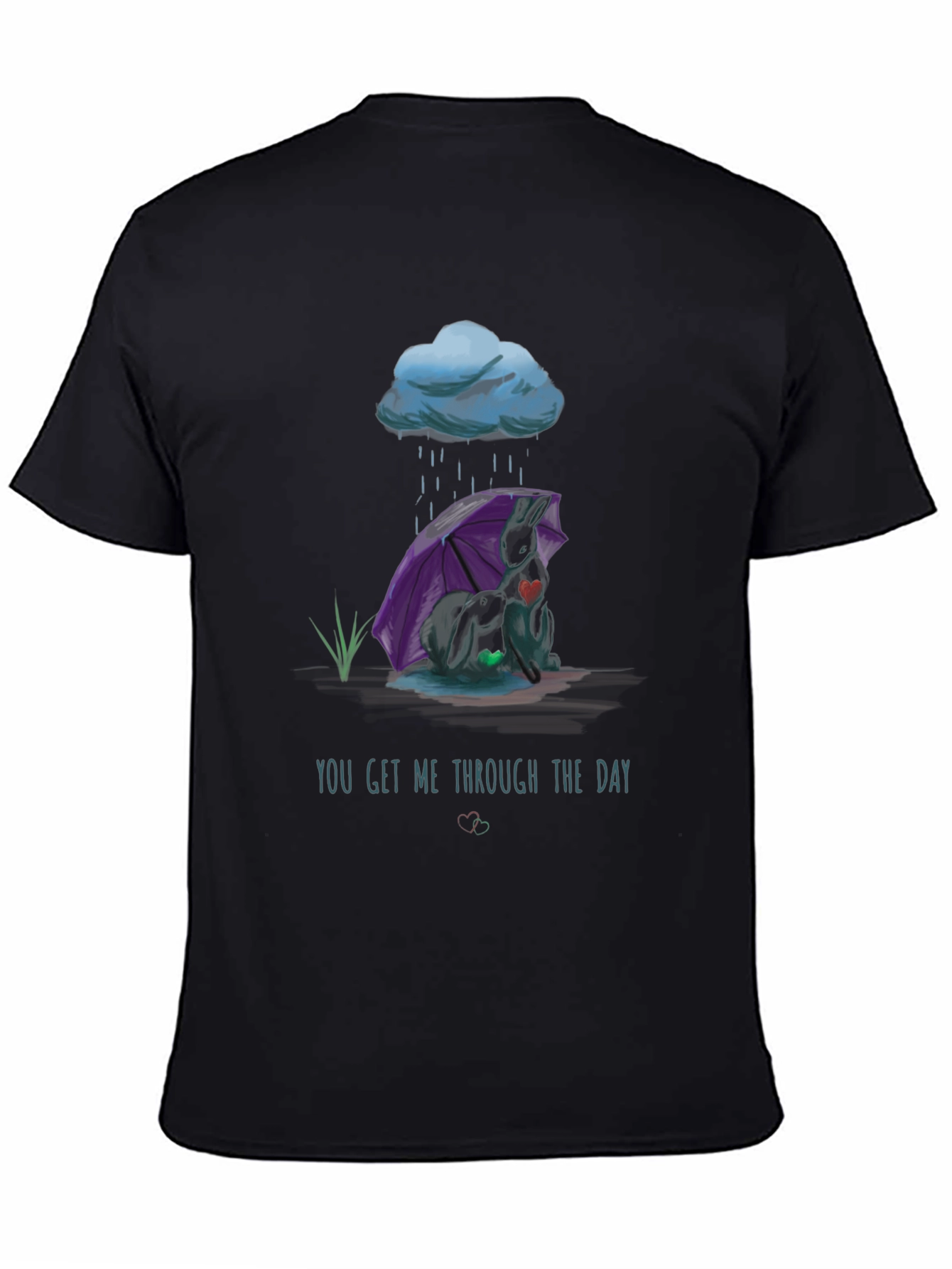 Rainy Day Comfort T-Shirt - Heart Design