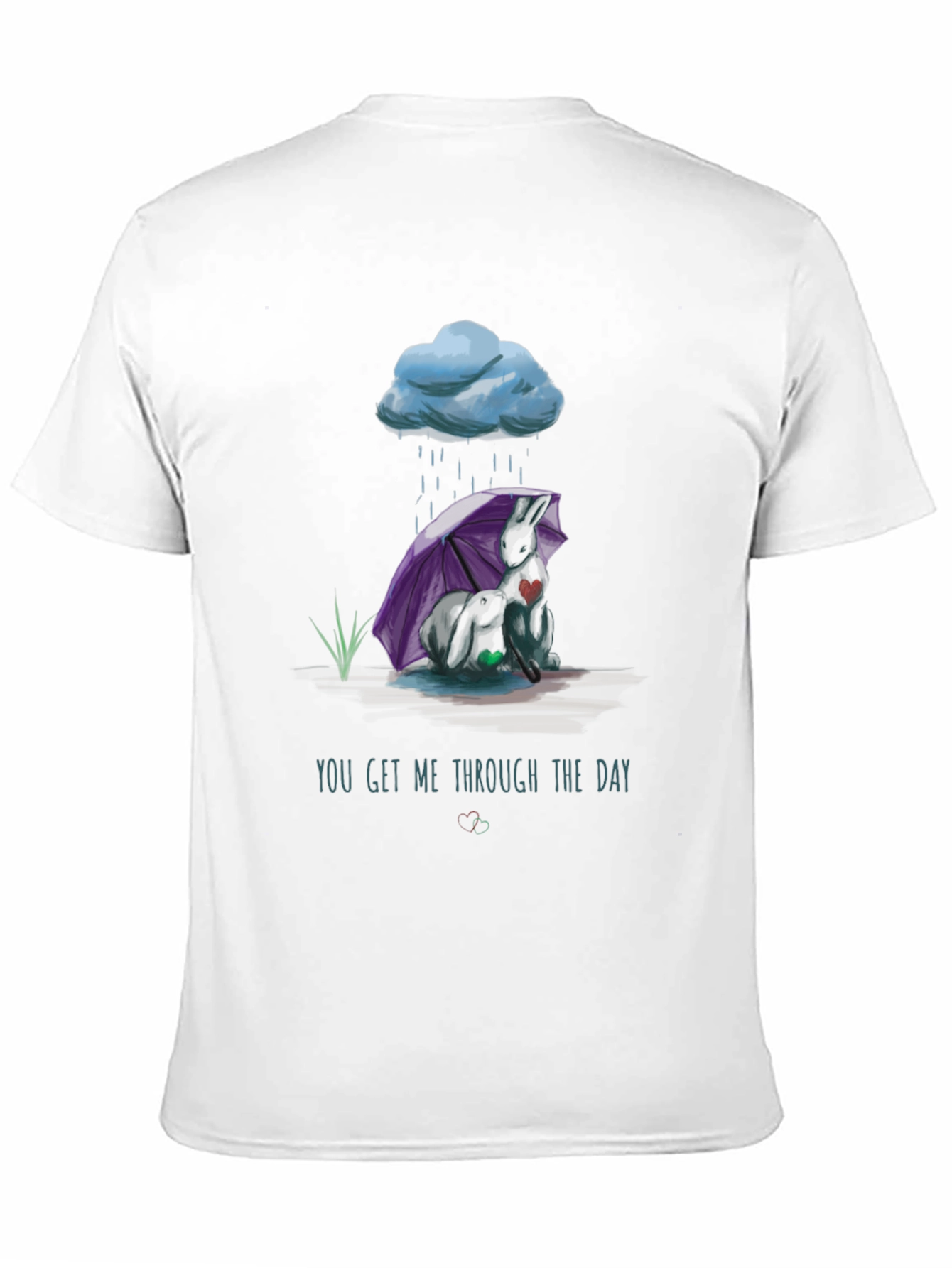 Rainy Day Comfort T-Shirt - Heart Design