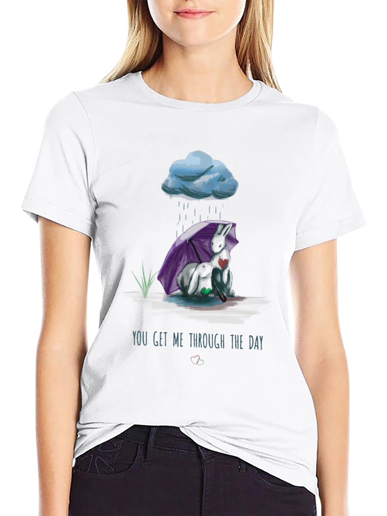 Rainy Day Comfort T-Shirt - Heart Design