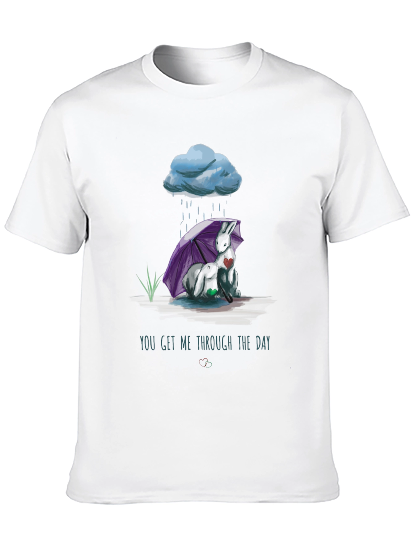 Rainy Day Comfort T-Shirt - Heart Design