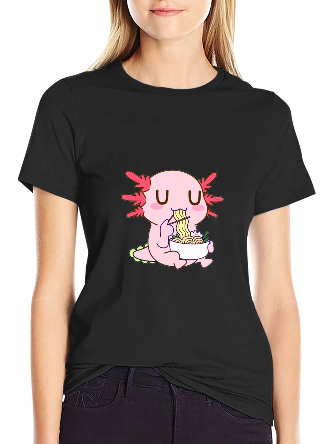 Axolotl Ramen Lover T-Shirt - Unique Kawaii Design