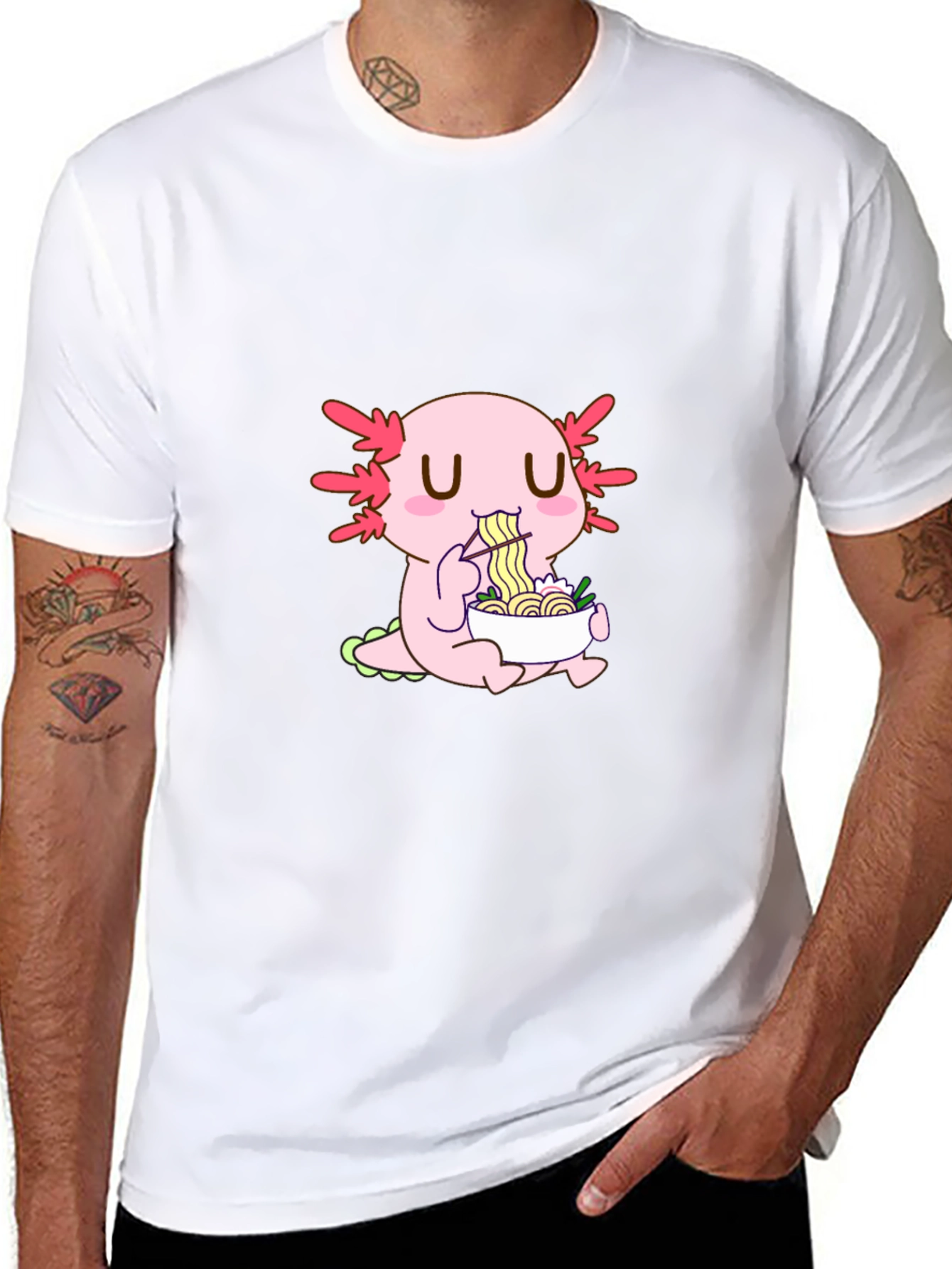Axolotl Ramen Lover T-Shirt - Unique Kawaii Design