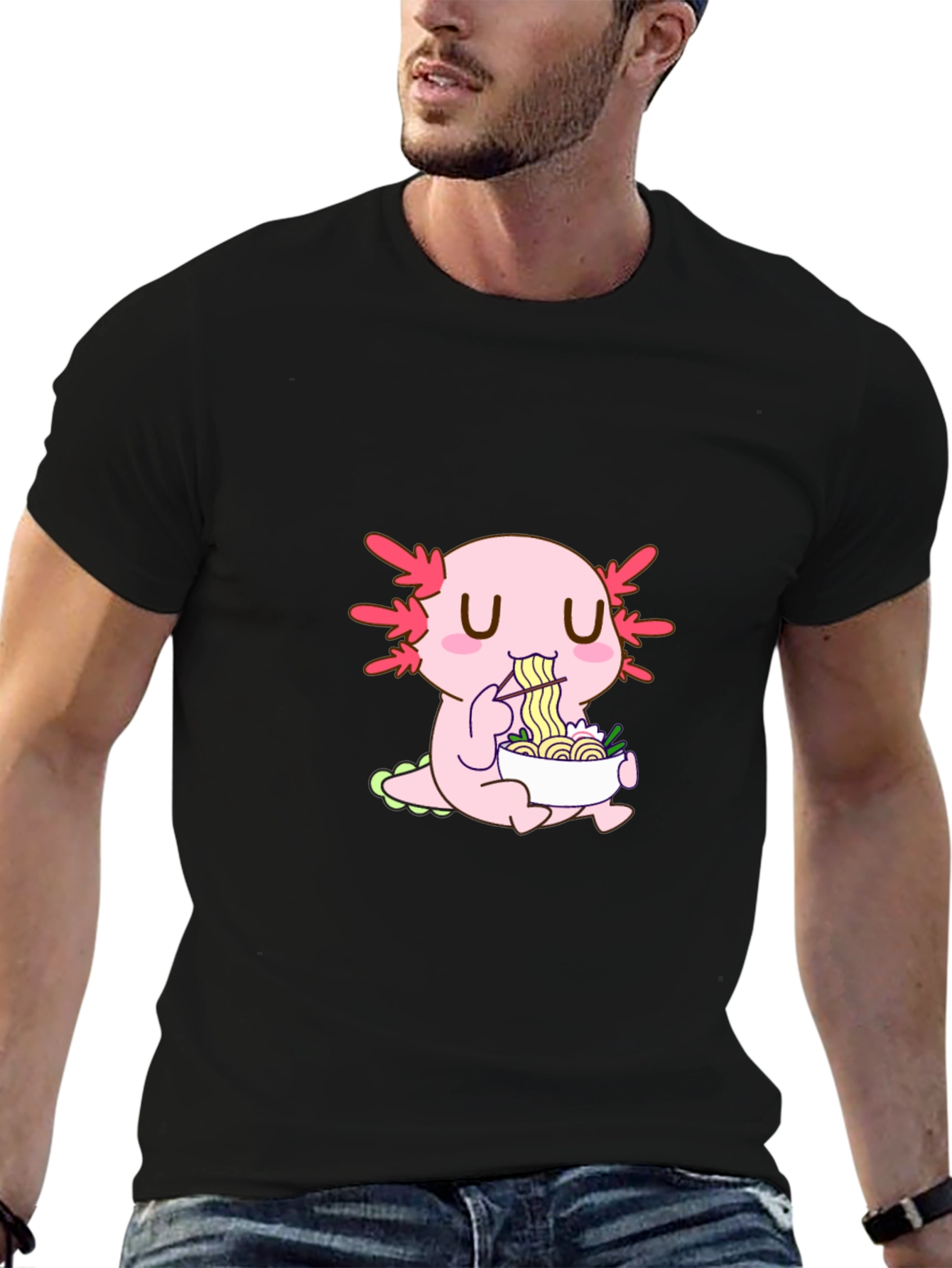 Axolotl Ramen Lover T-Shirt - Unique Kawaii Design