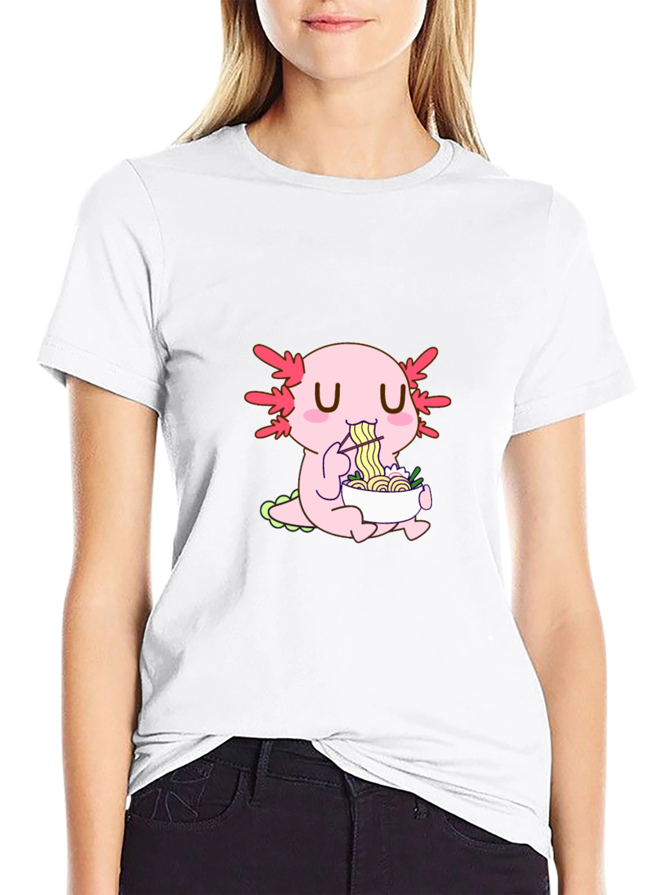 Axolotl Ramen Lover T-Shirt - Unique Kawaii Design