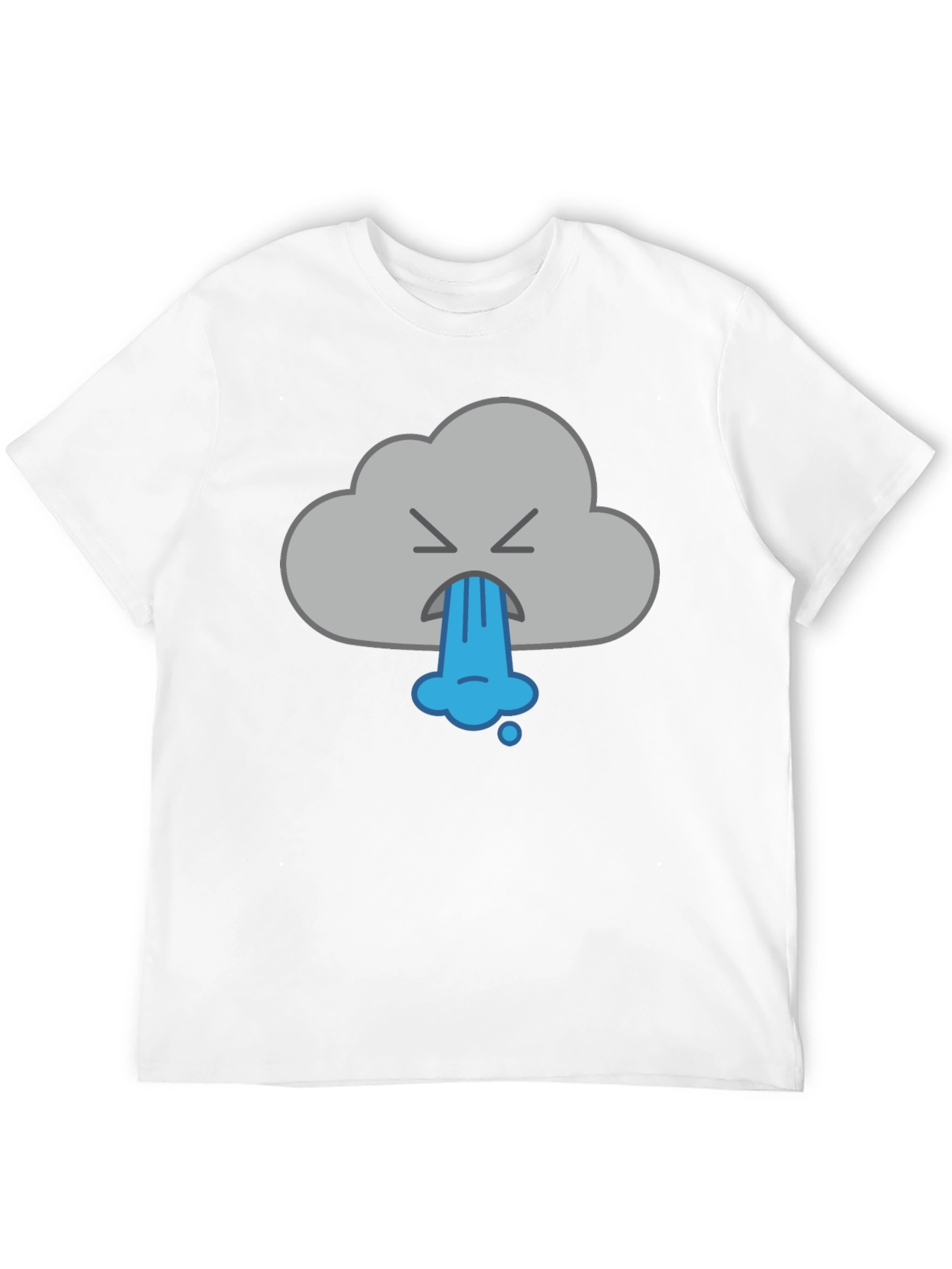 Funny Vomiting Cloud Graphic Tee - Black