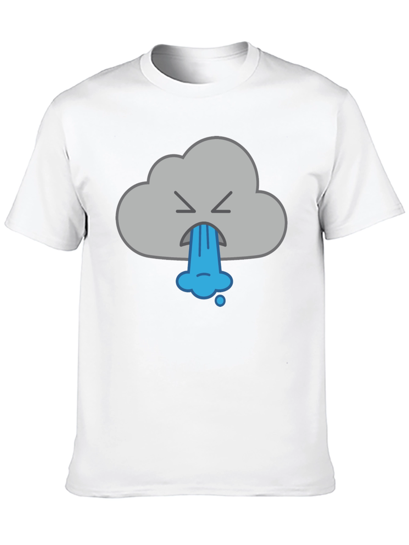 Funny Vomiting Cloud Graphic Tee - Black
